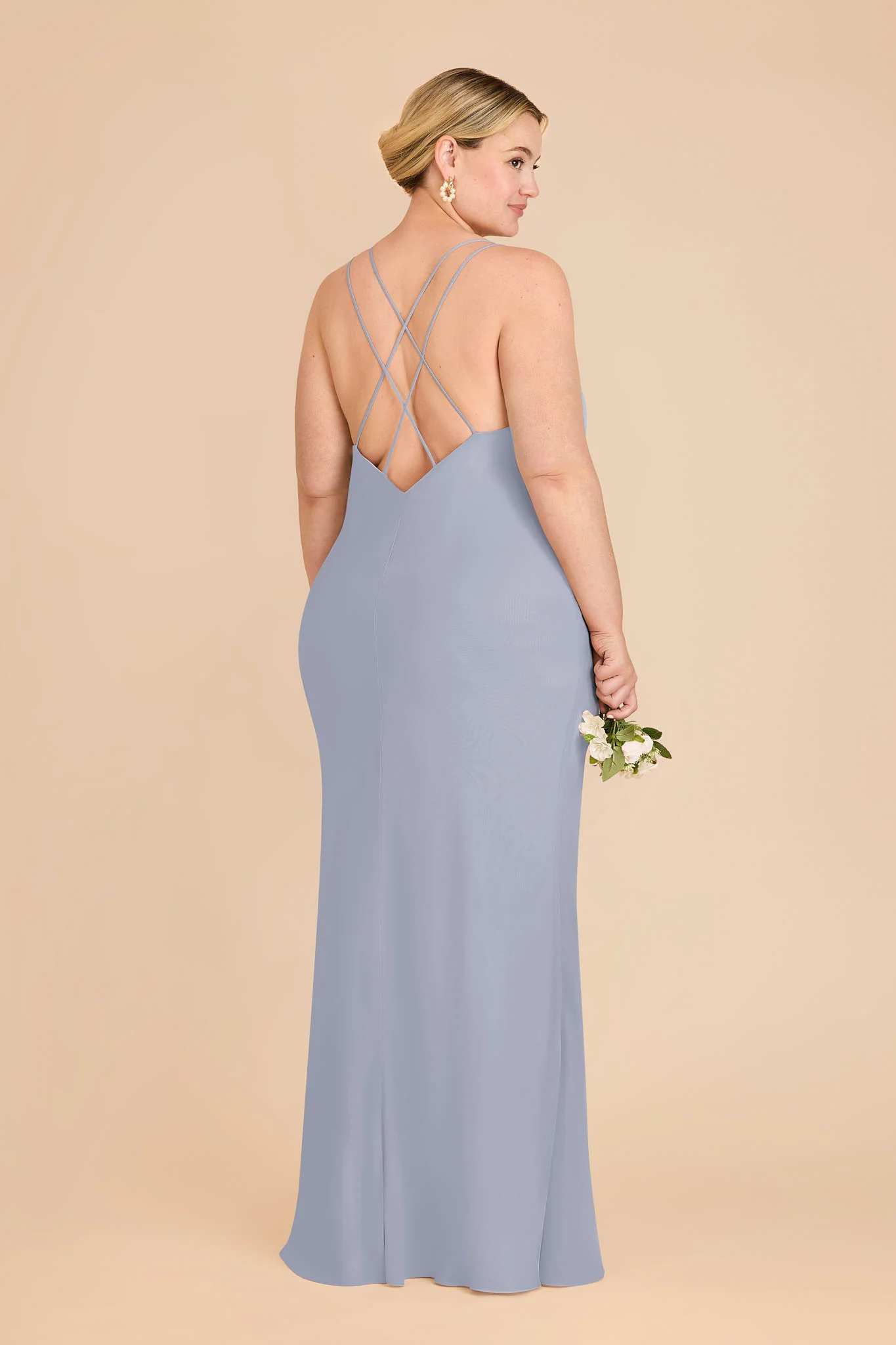 Dasha Chiffon Dress - Dusty Blue - Image 7