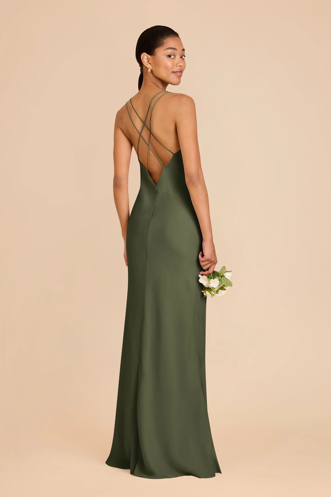 Dasha Chiffon Dress - Olive - Image 4
