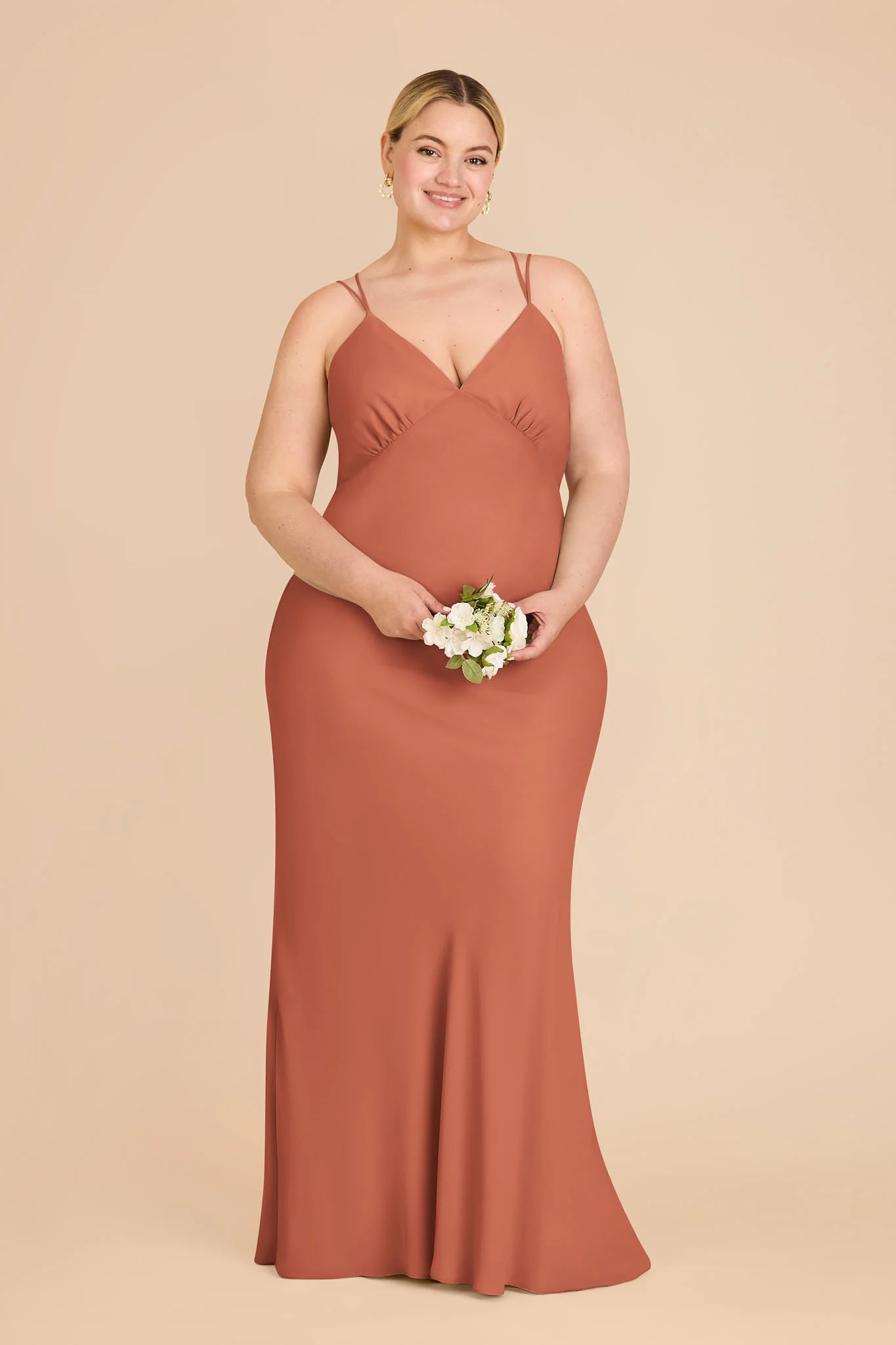 Dasha Chiffon Dress - Terracotta - Image 6