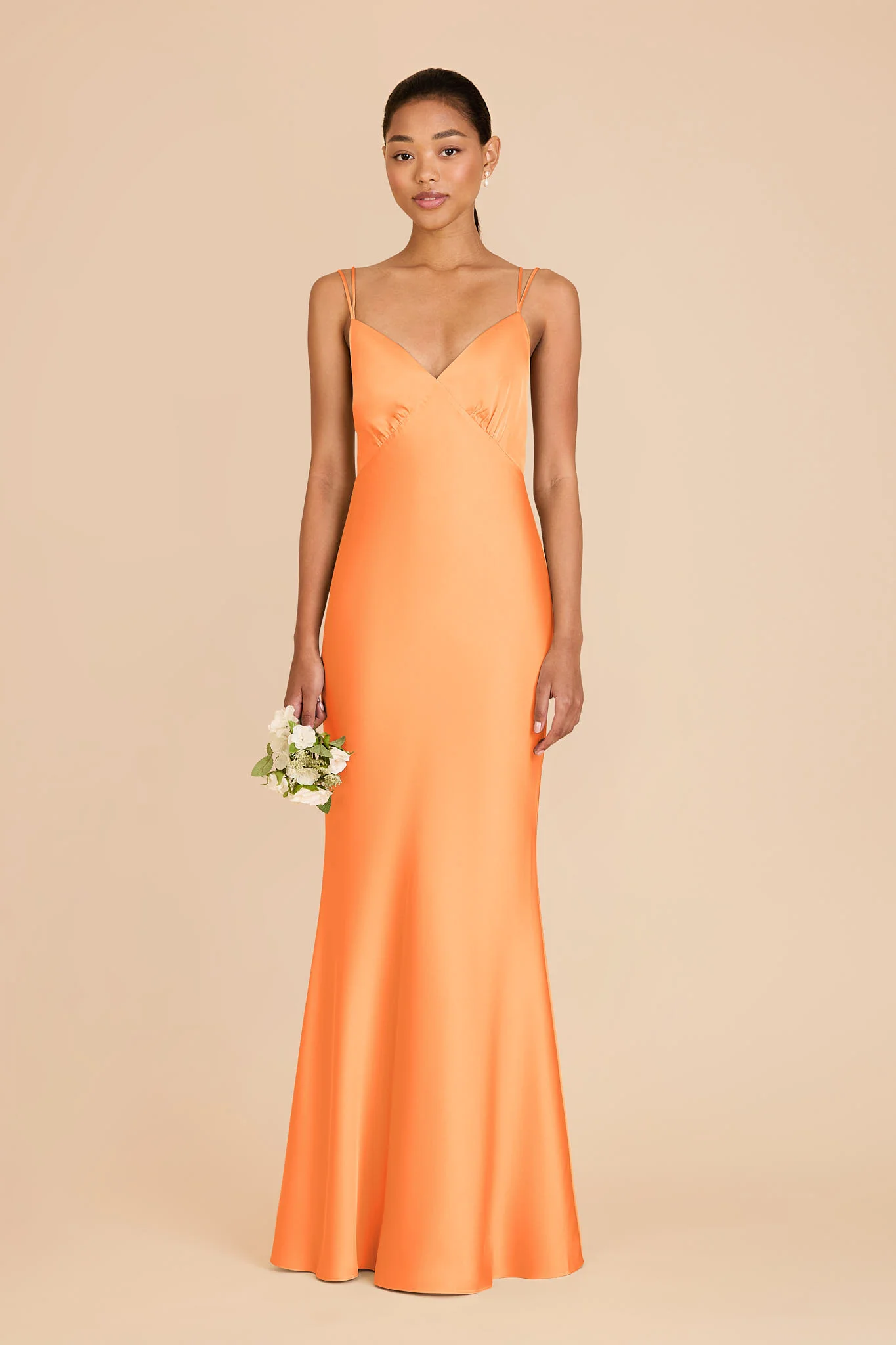Dasha Matte Satin Dress - Apricot - Image 2