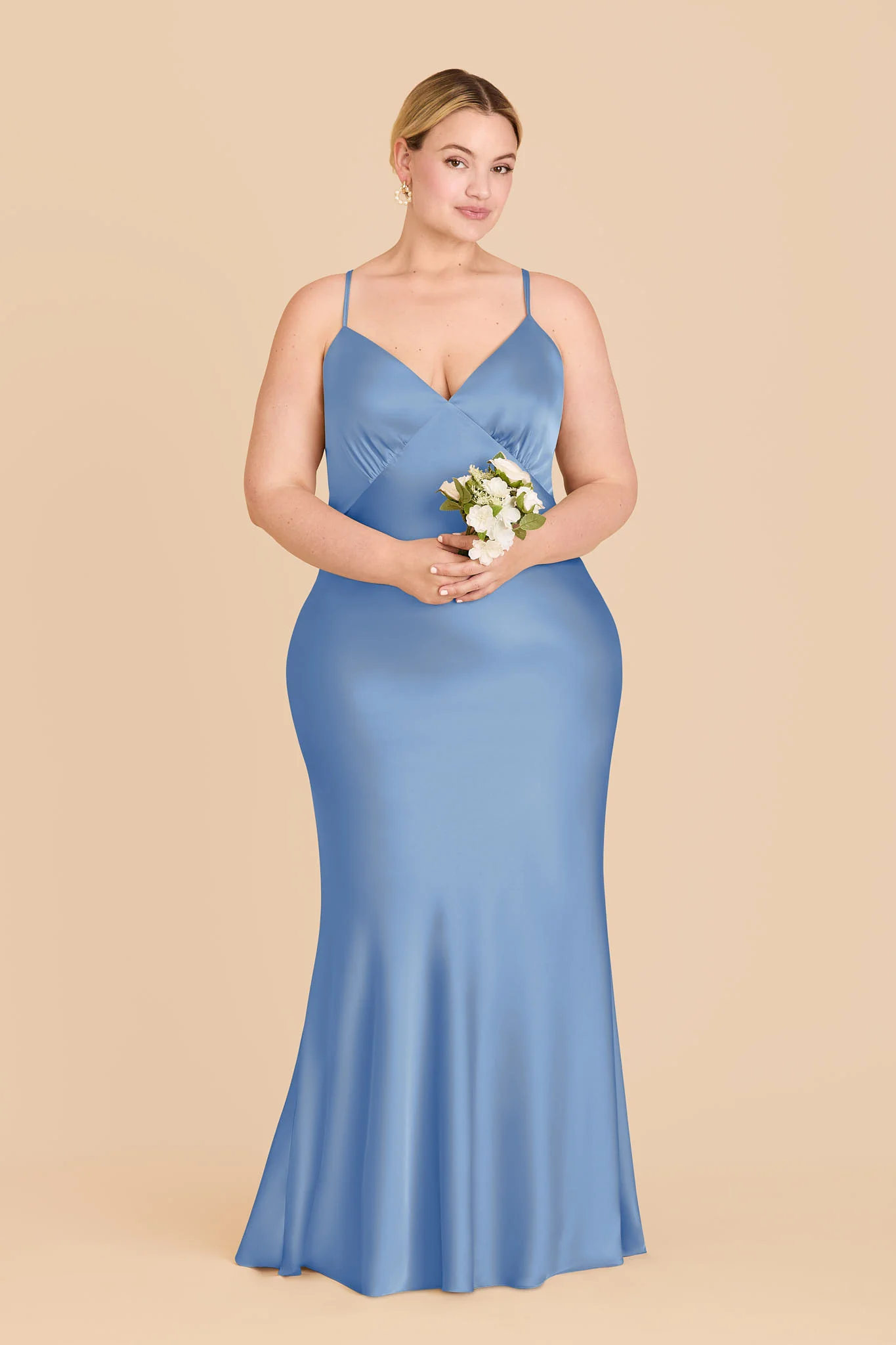 Dasha Matte Satin Dress - Bluebell - Image 2