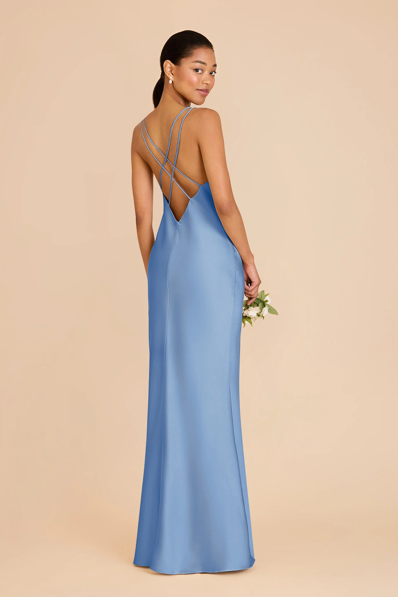 Dasha Matte Satin Dress - Bluebell - Image 4