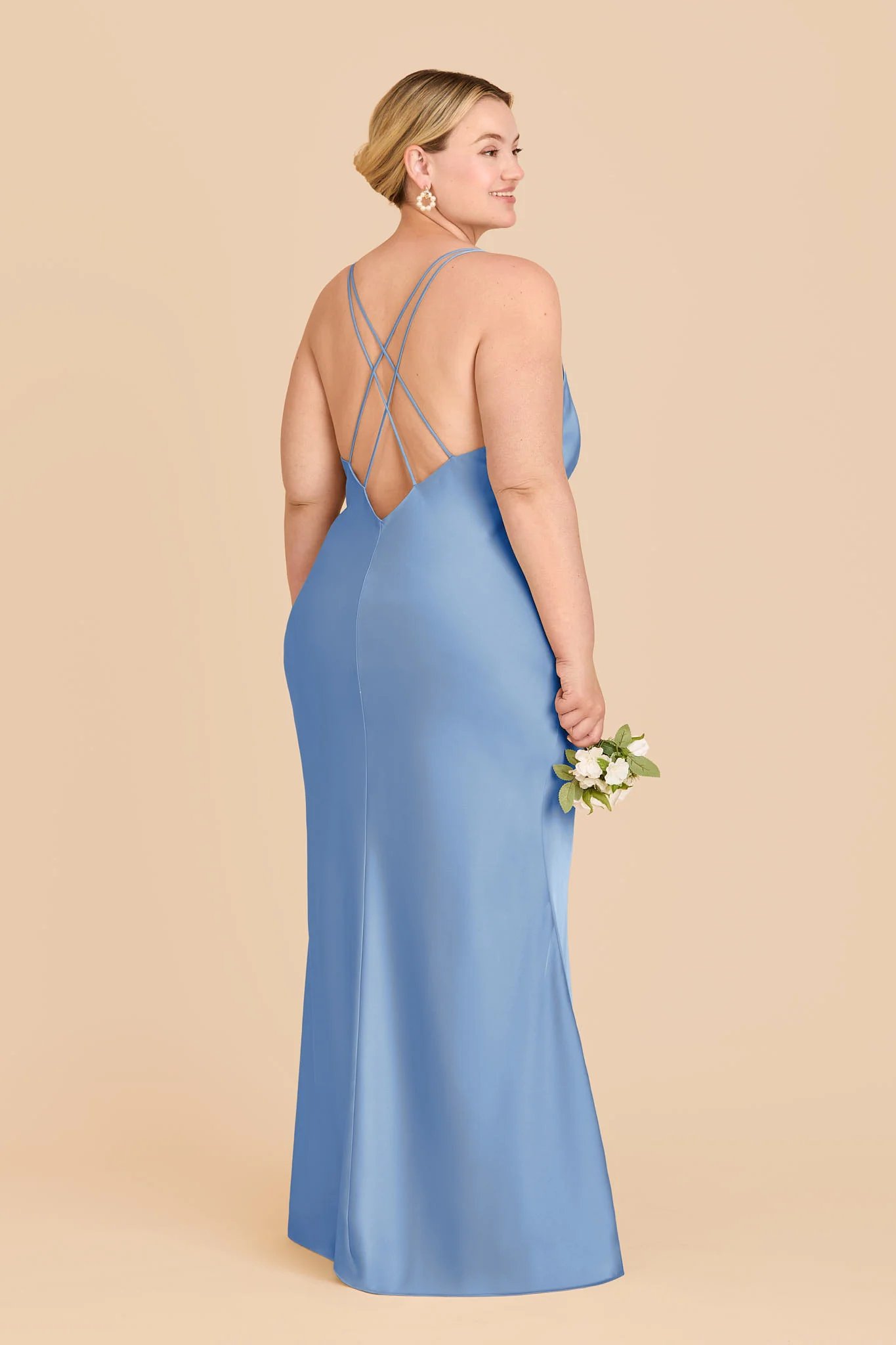 Dasha Matte Satin Dress - Bluebell - Image 7