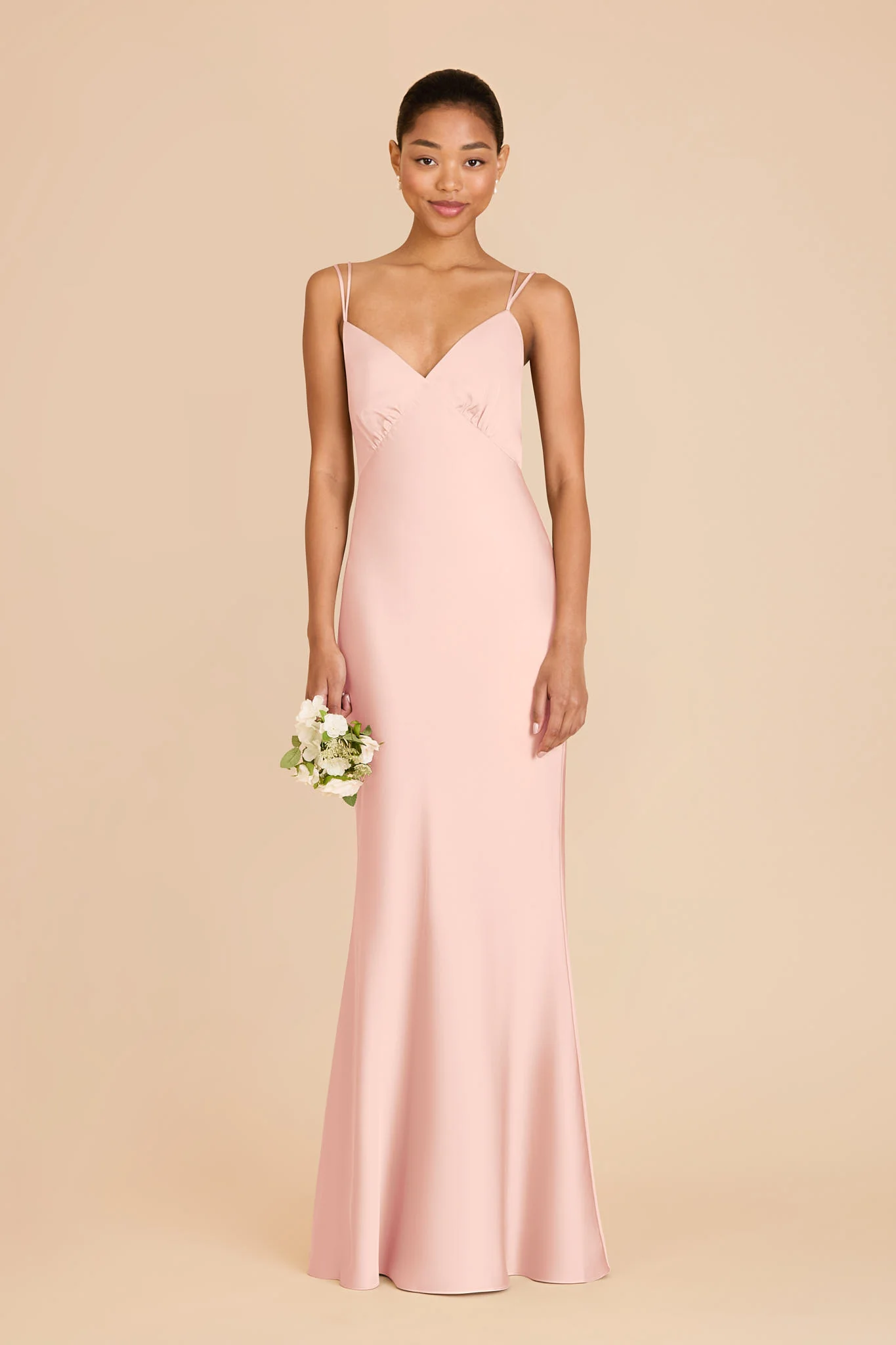 Dasha Matte Satin Dress - Blush Pink