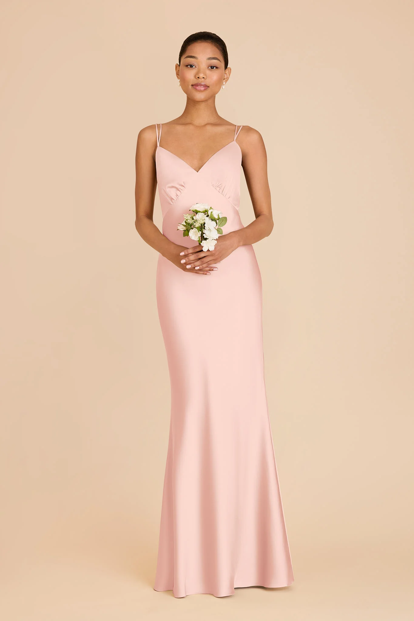 Dasha Matte Satin Dress - Blush Pink - Image 3