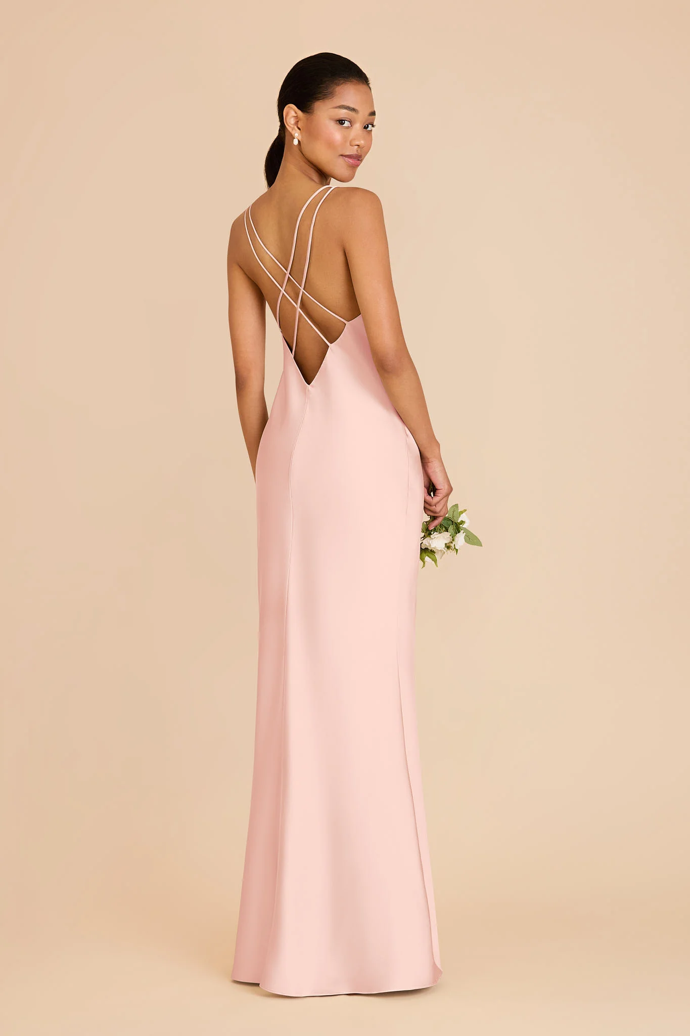 Dasha Matte Satin Dress - Blush Pink - Image 4