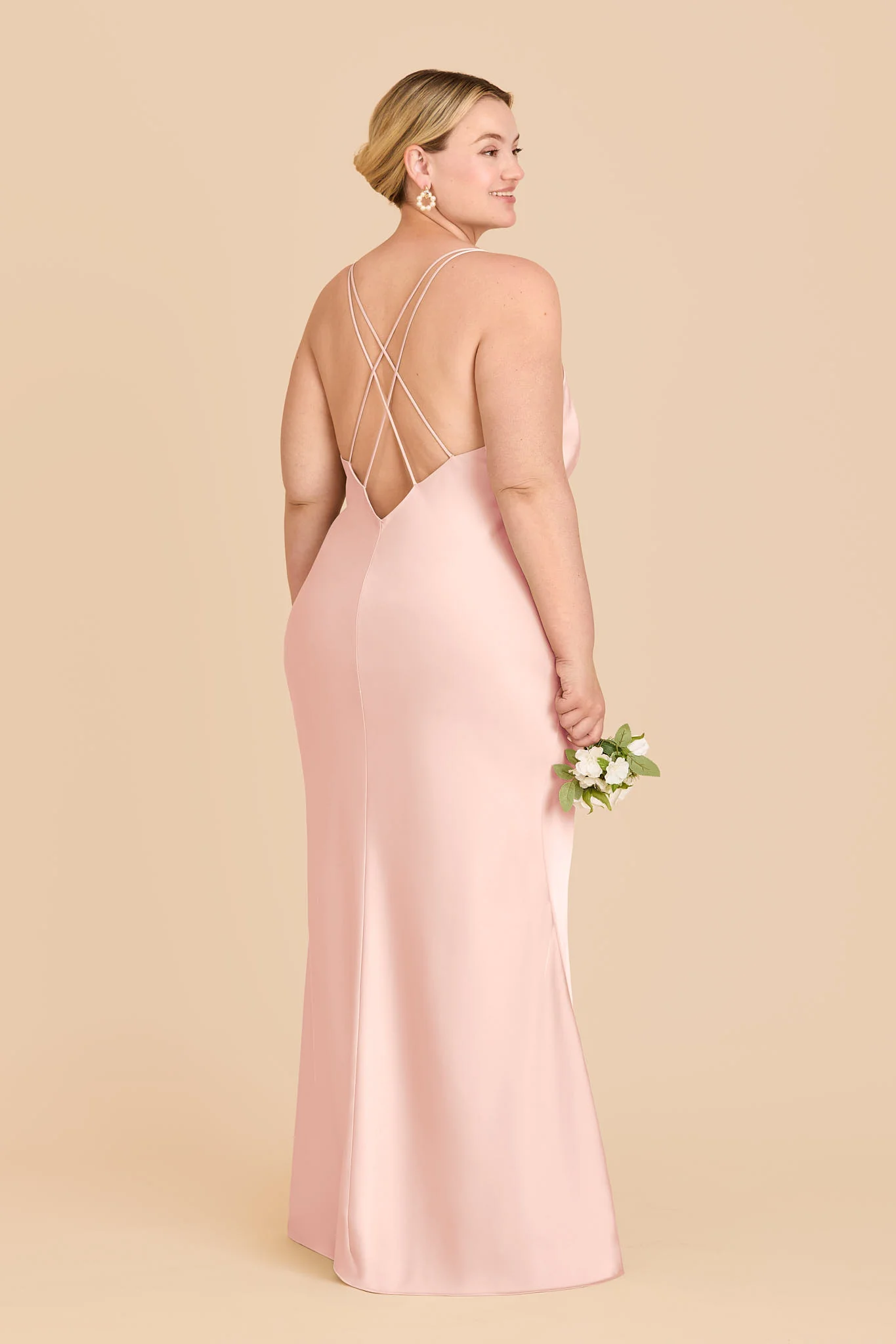 Dasha Matte Satin Dress - Blush Pink - Image 7