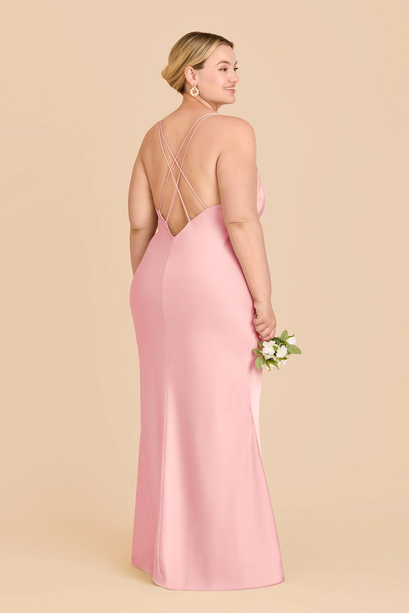 Dasha Matte Satin Dress - Bubblegum Pink - Image 3