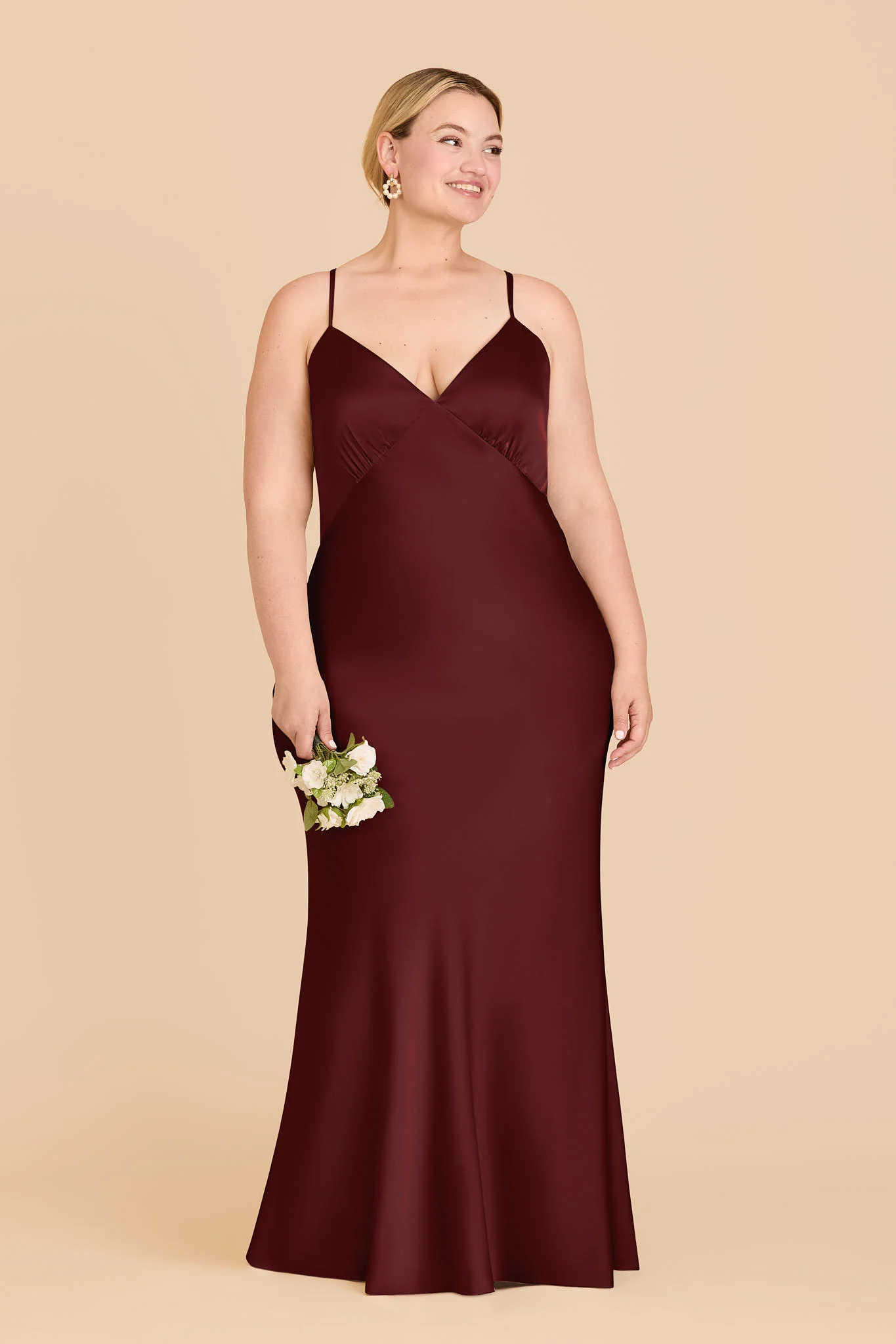 Dasha Matte Satin Dress - Cabernet - Image 2