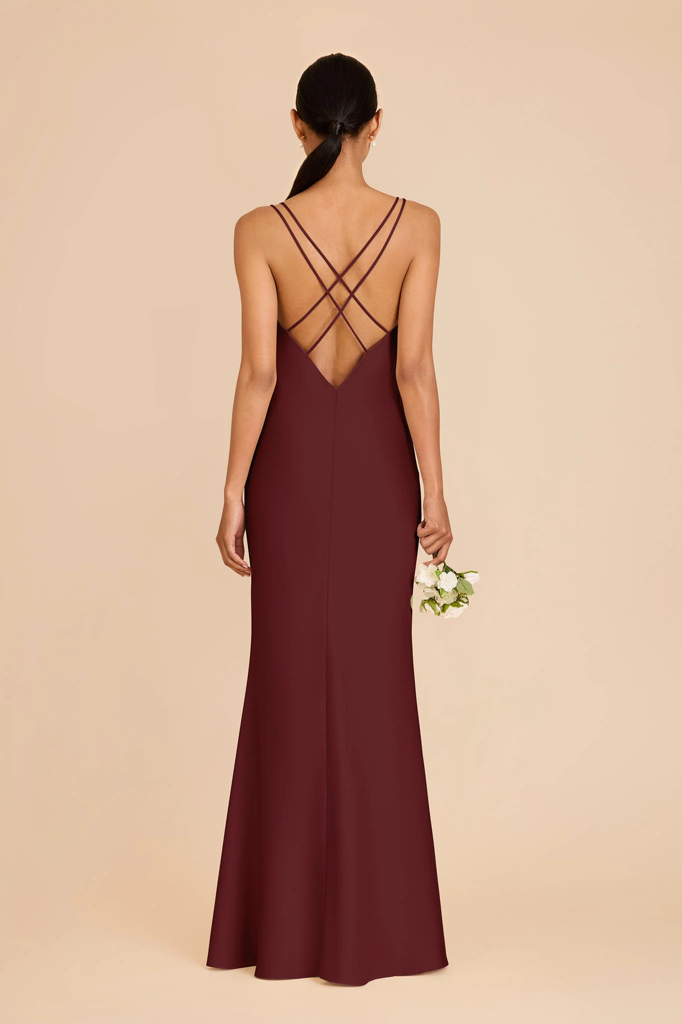Dasha Matte Satin Dress - Cabernet - Image 5