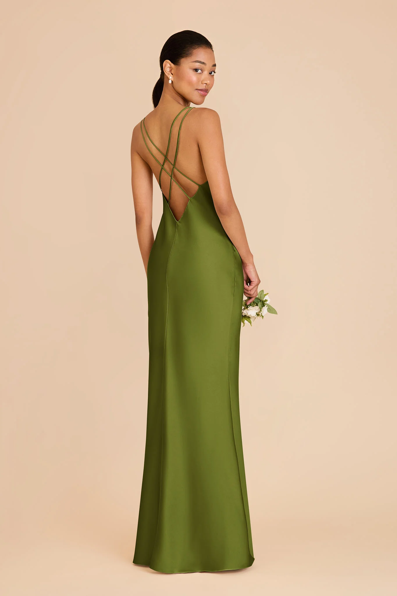 Dasha Matte Satin Dress - Cactus - Image 4