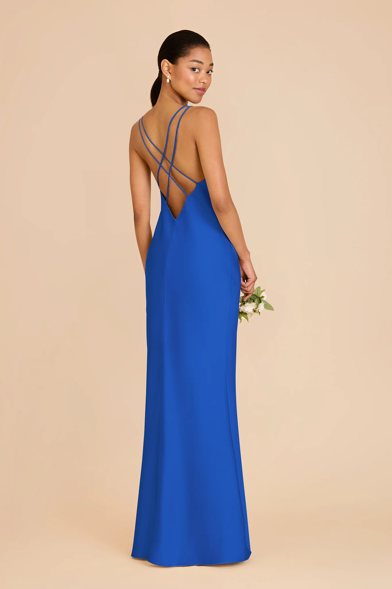 Dasha Matte Satin Dress - Cobalt Blue - Image 4