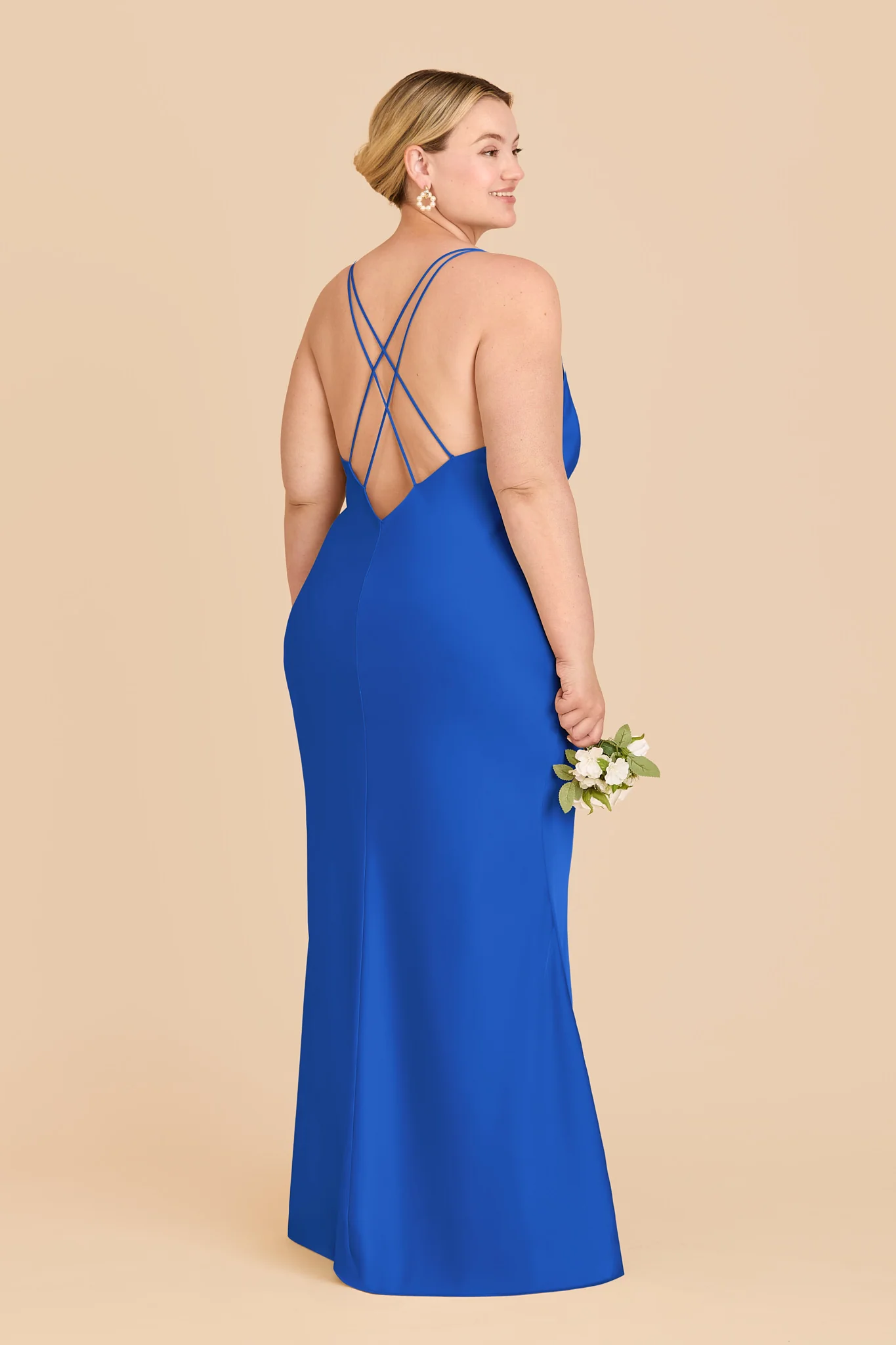 Dasha Matte Satin Dress - Cobalt Blue - Image 7