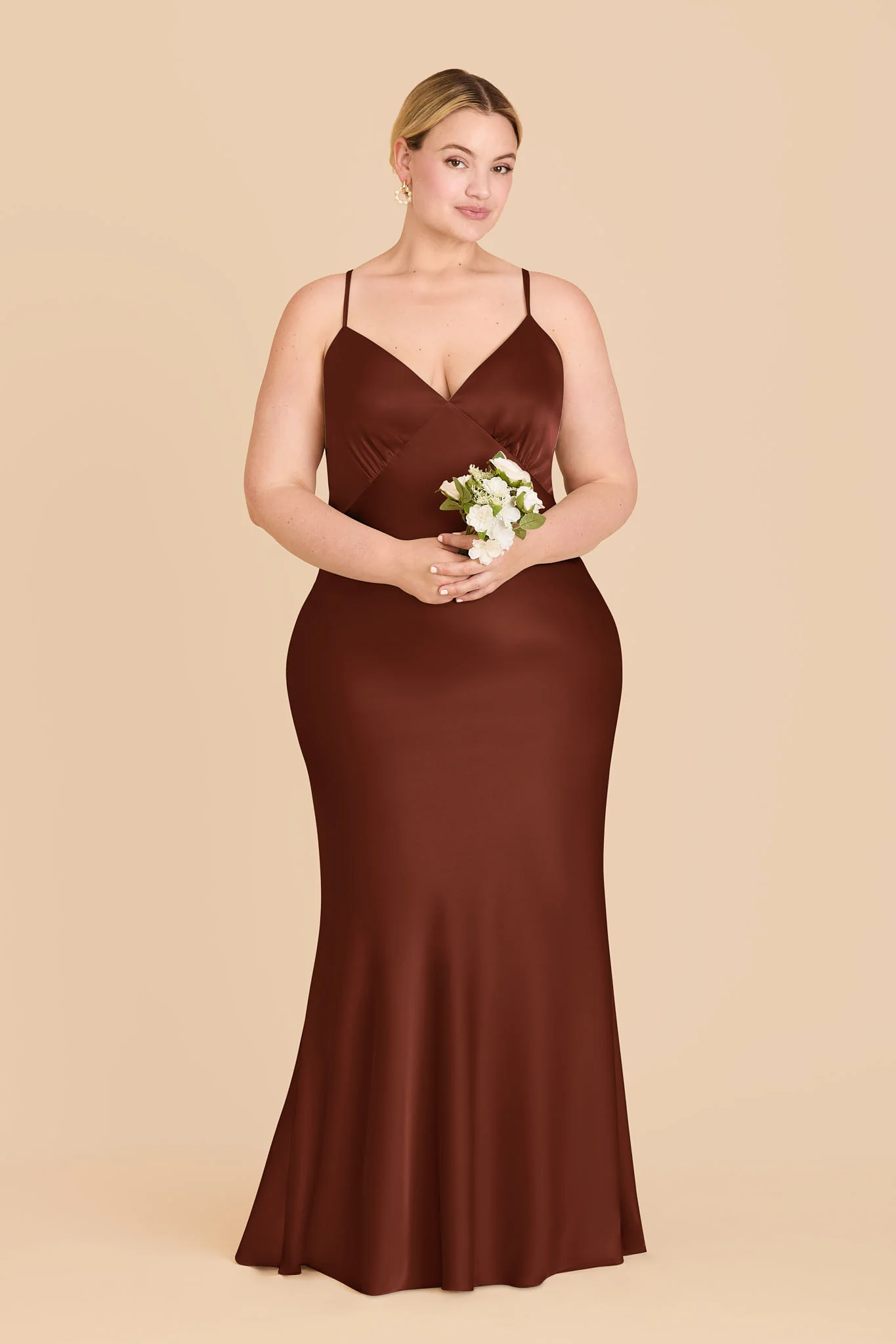 Dasha Matte Satin Dress - Cognac - Image 6
