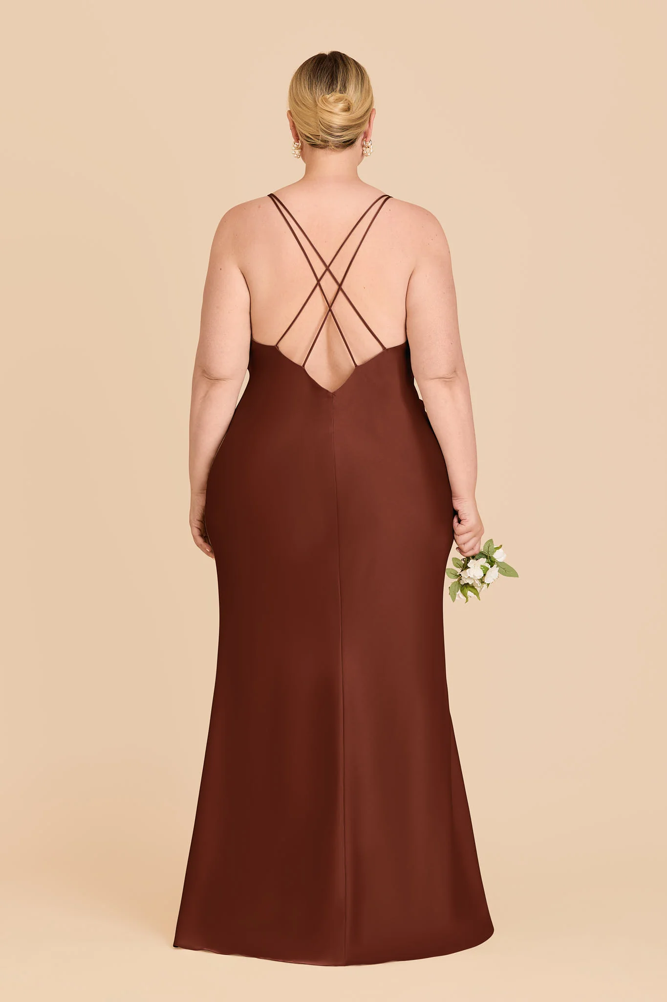 Dasha Matte Satin Dress - Cognac - Image 8