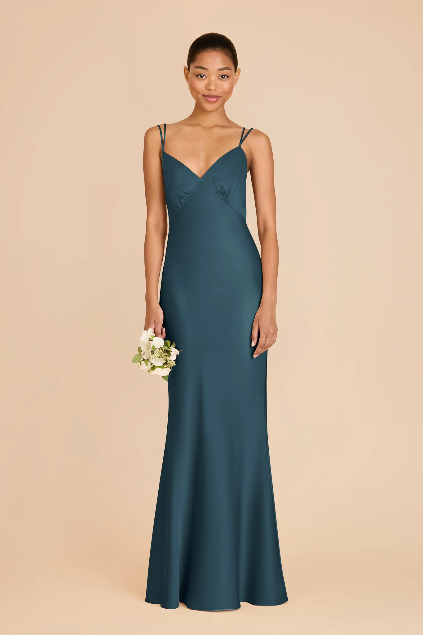 Dasha Matte Satin Dress - Dark Teal