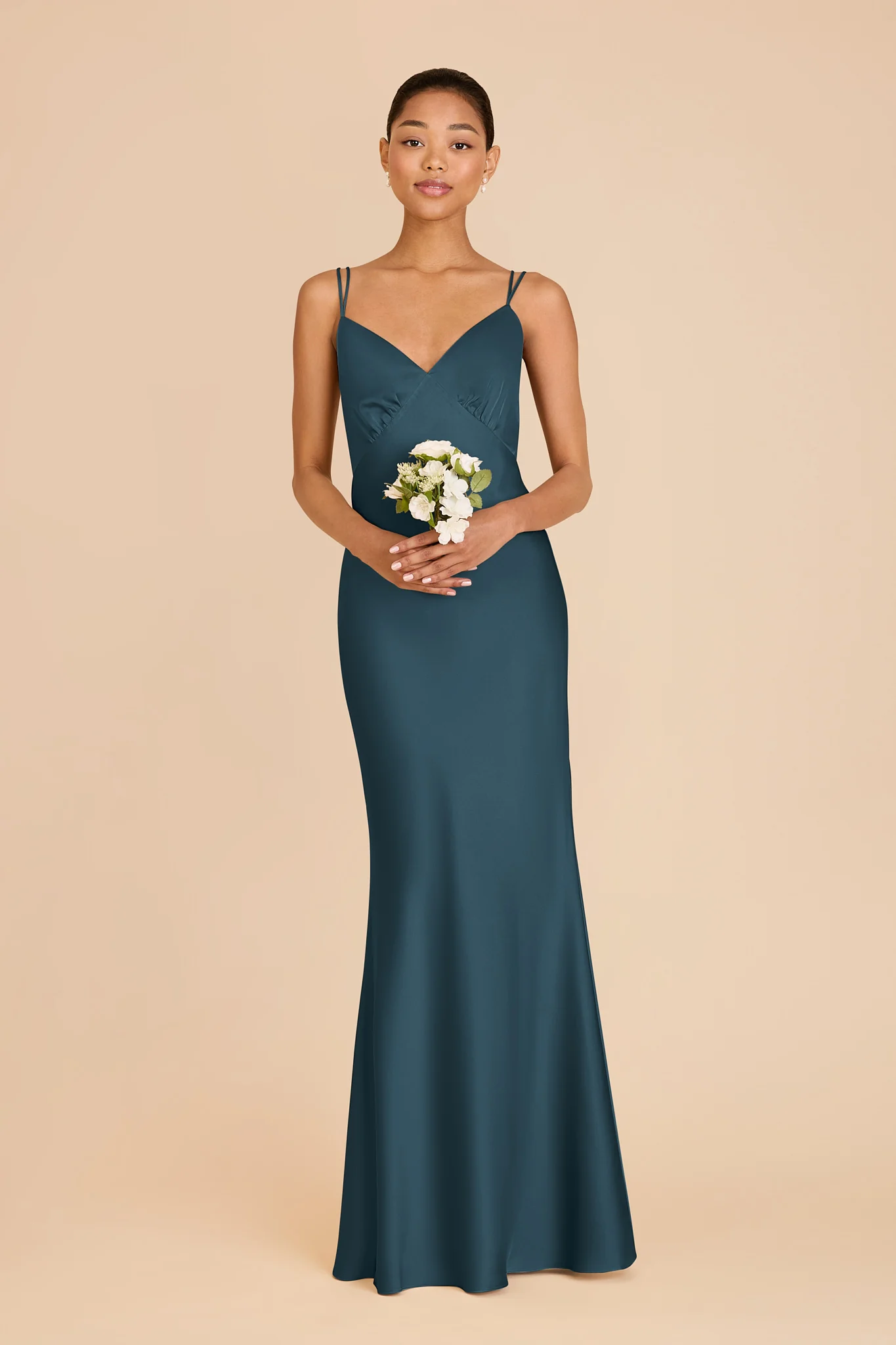 Dasha Matte Satin Dress - Dark Teal - Image 3