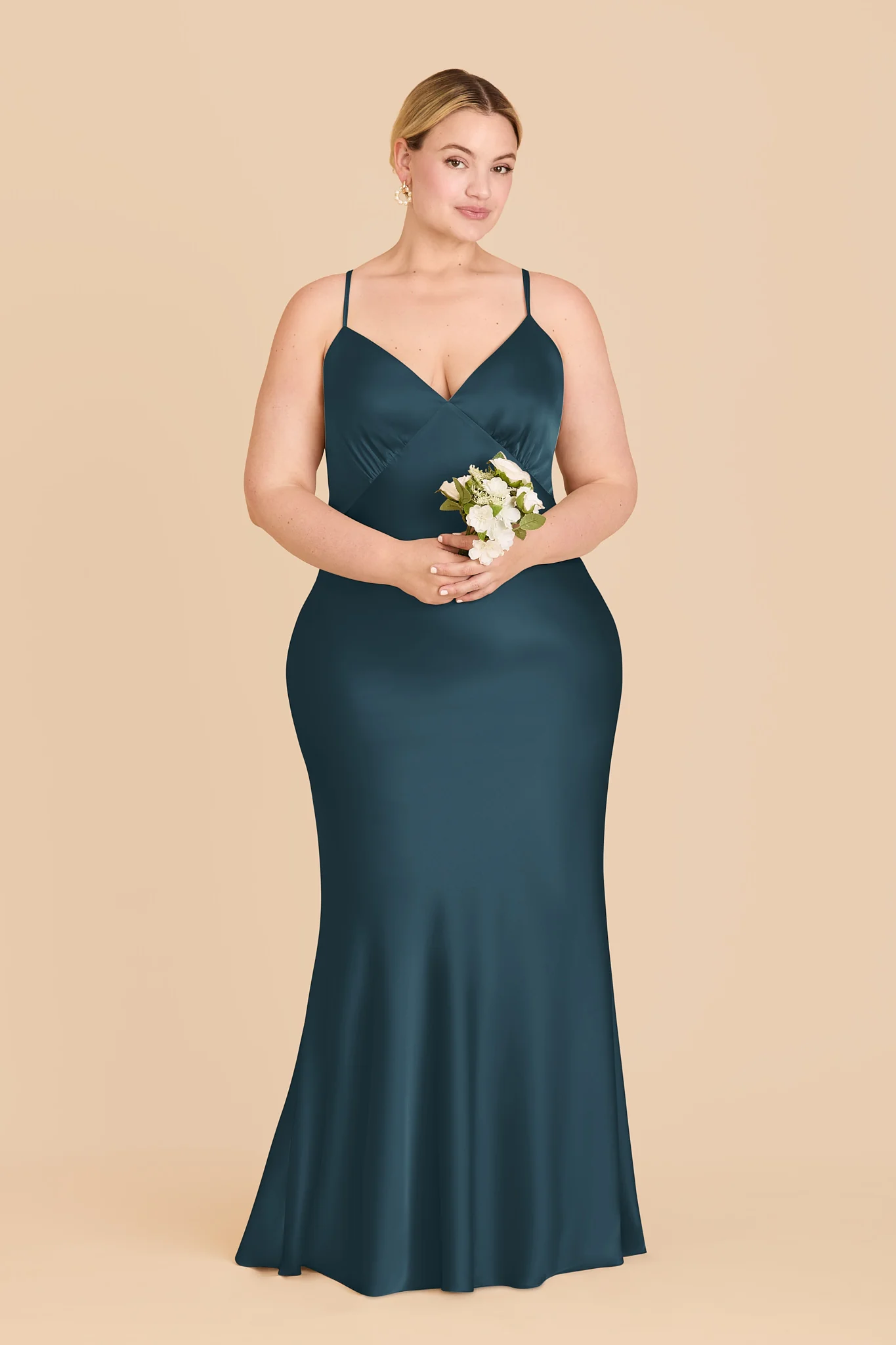 Dasha Matte Satin Dress - Dark Teal - Image 6