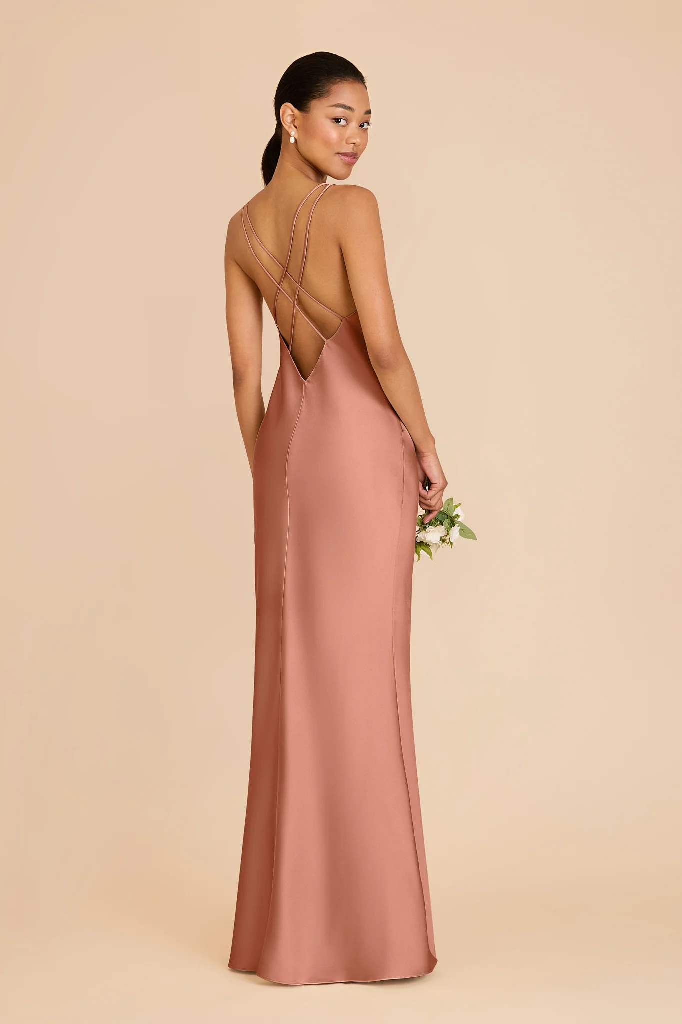 Dasha Matte Satin Dress - Desert Rose - Image 4