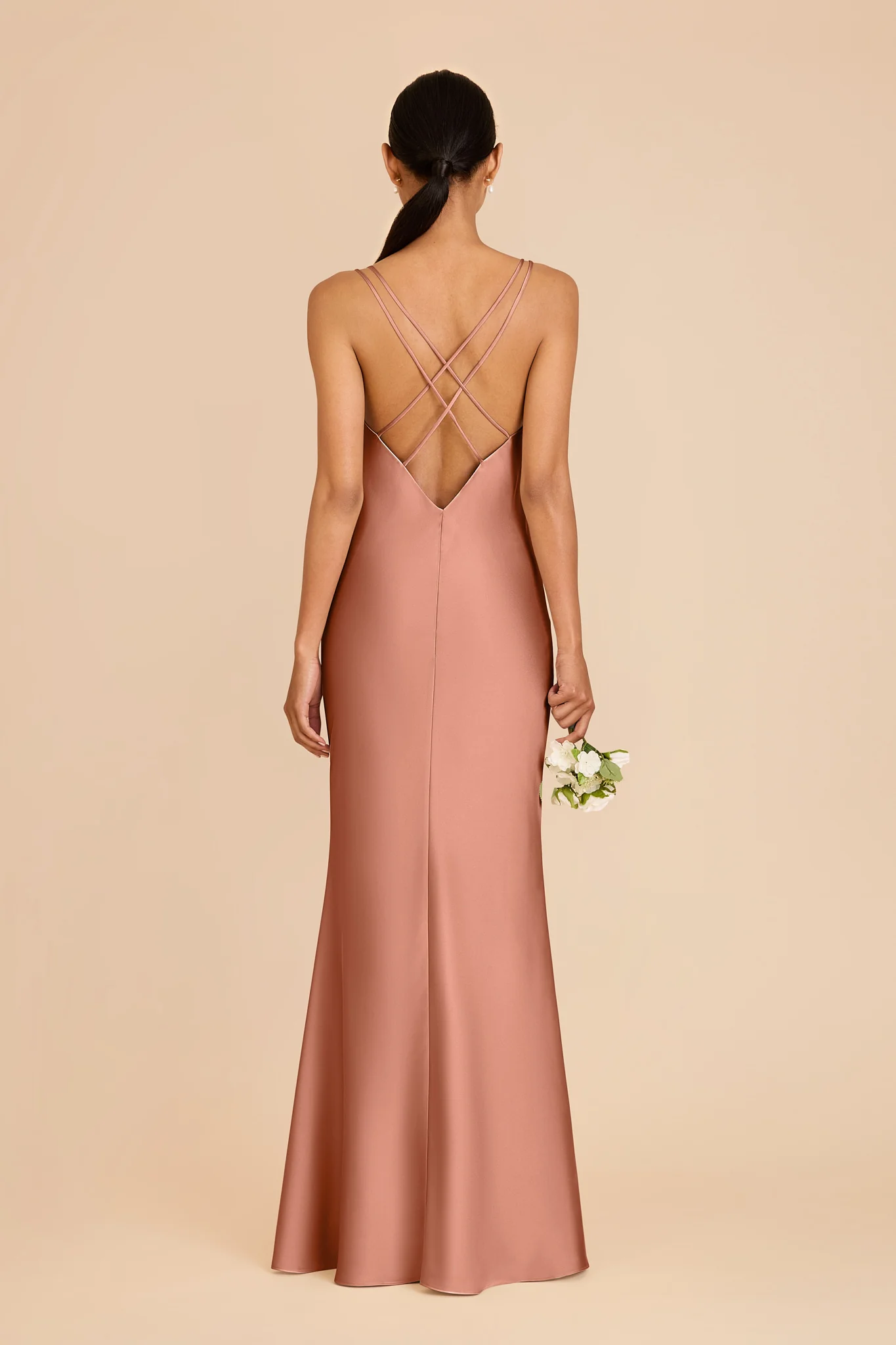Dasha Matte Satin Dress - Desert Rose - Image 5