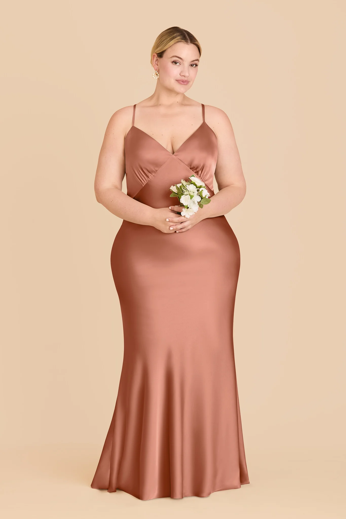 Dasha Matte Satin Dress - Desert Rose - Image 6