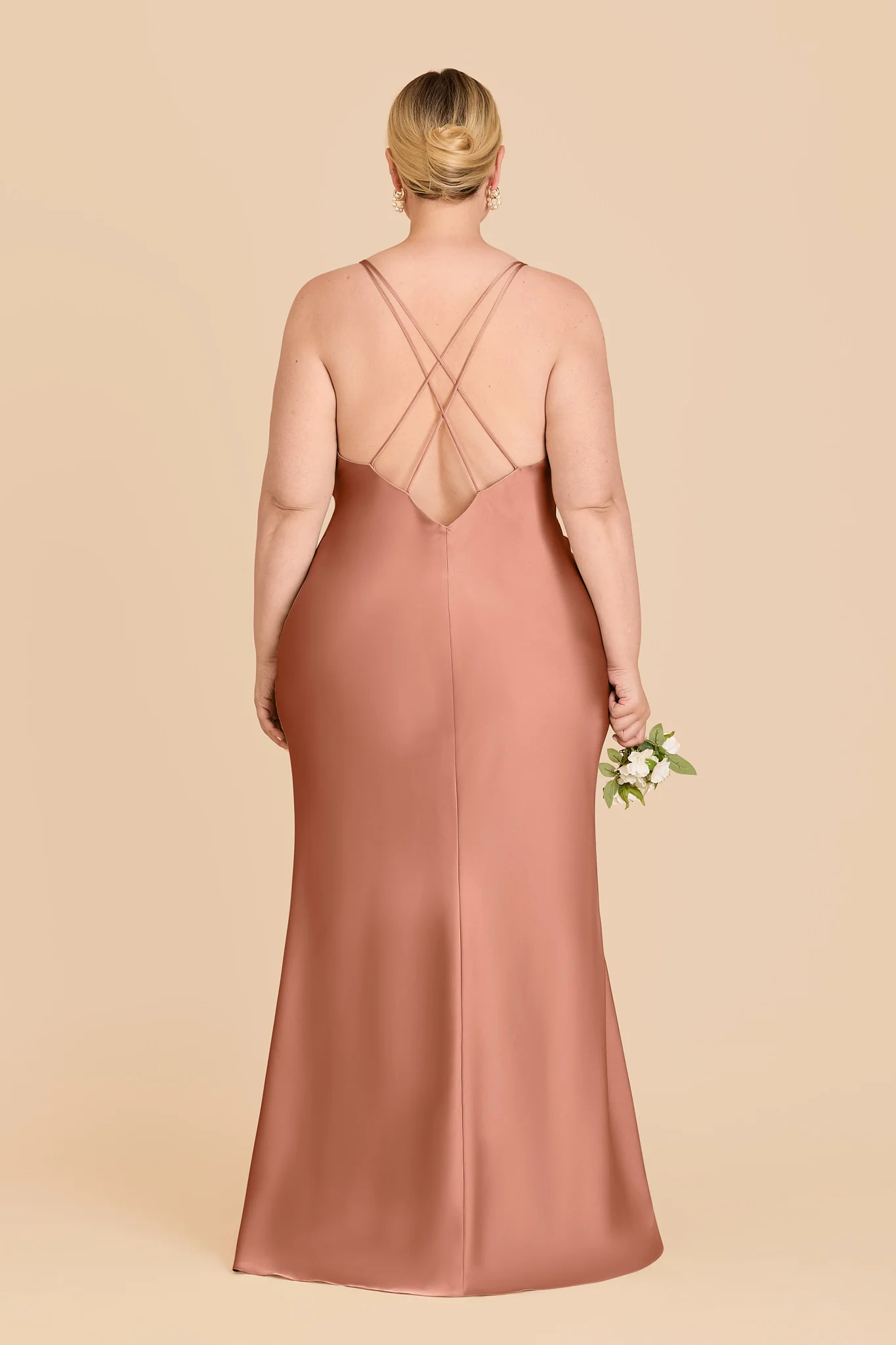 Dasha Matte Satin Dress - Desert Rose - Image 8
