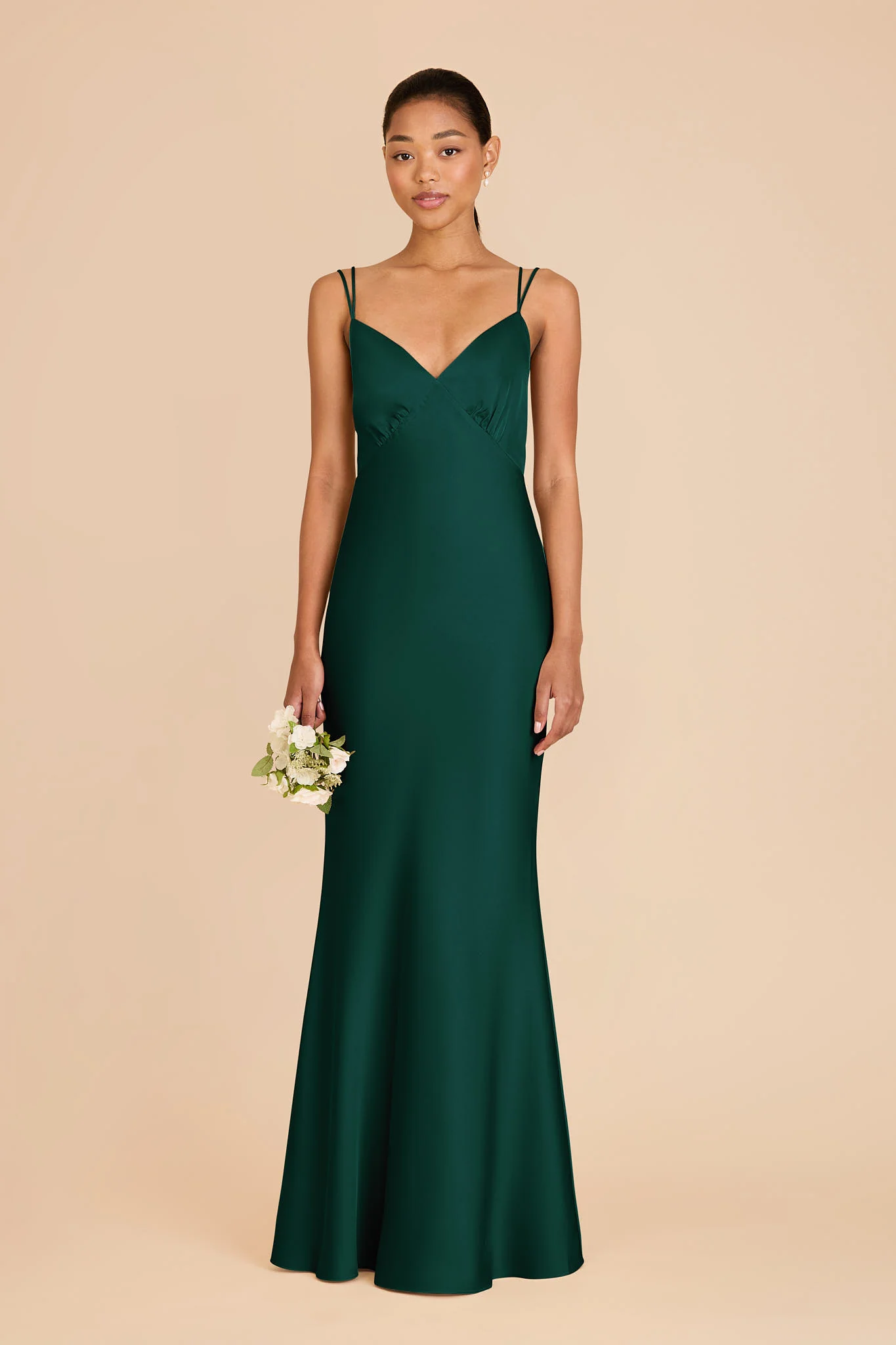 Dasha Matte Satin Dress - Emerald - Image 2