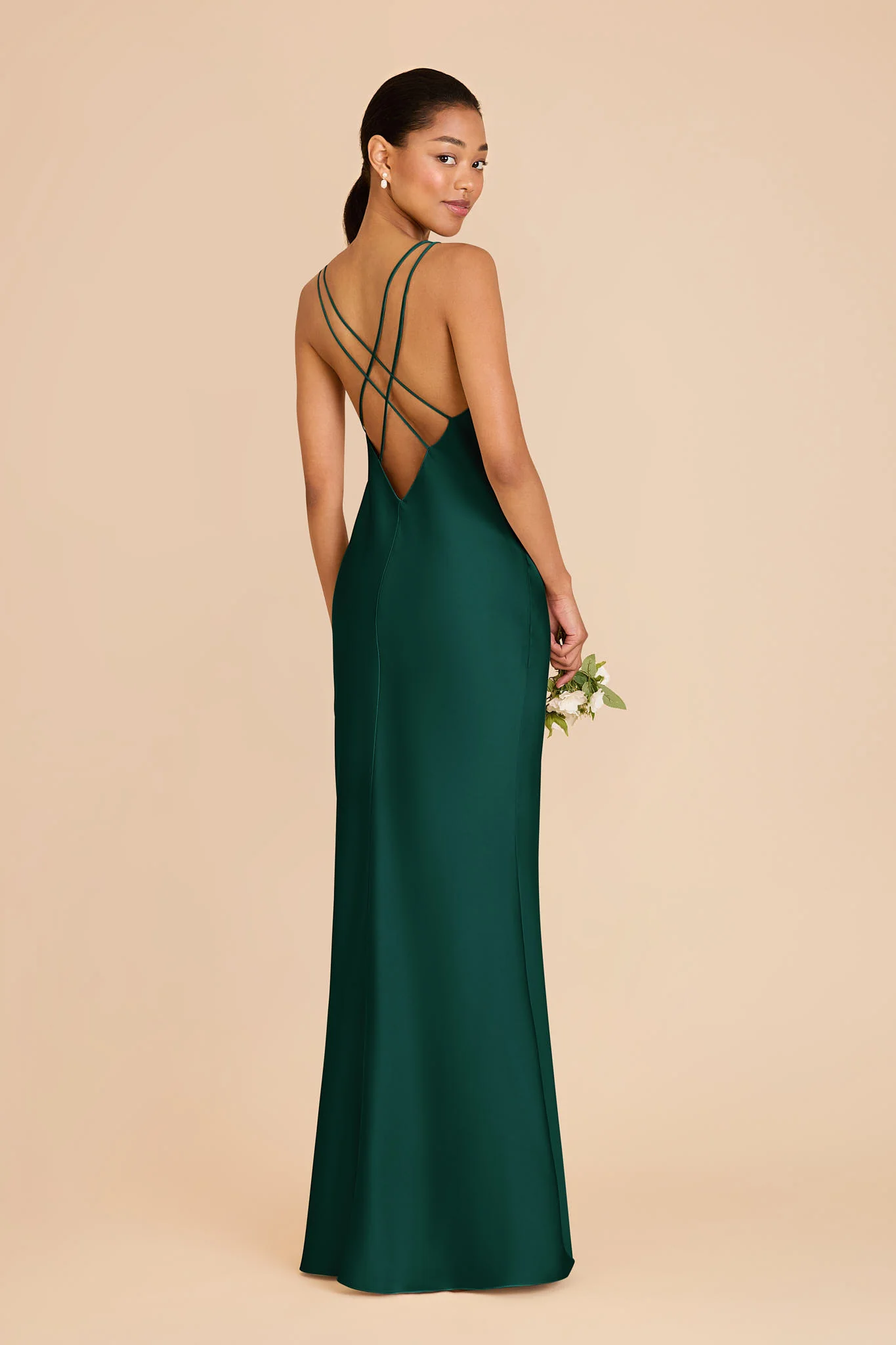 Dasha Matte Satin Dress - Emerald - Image 4