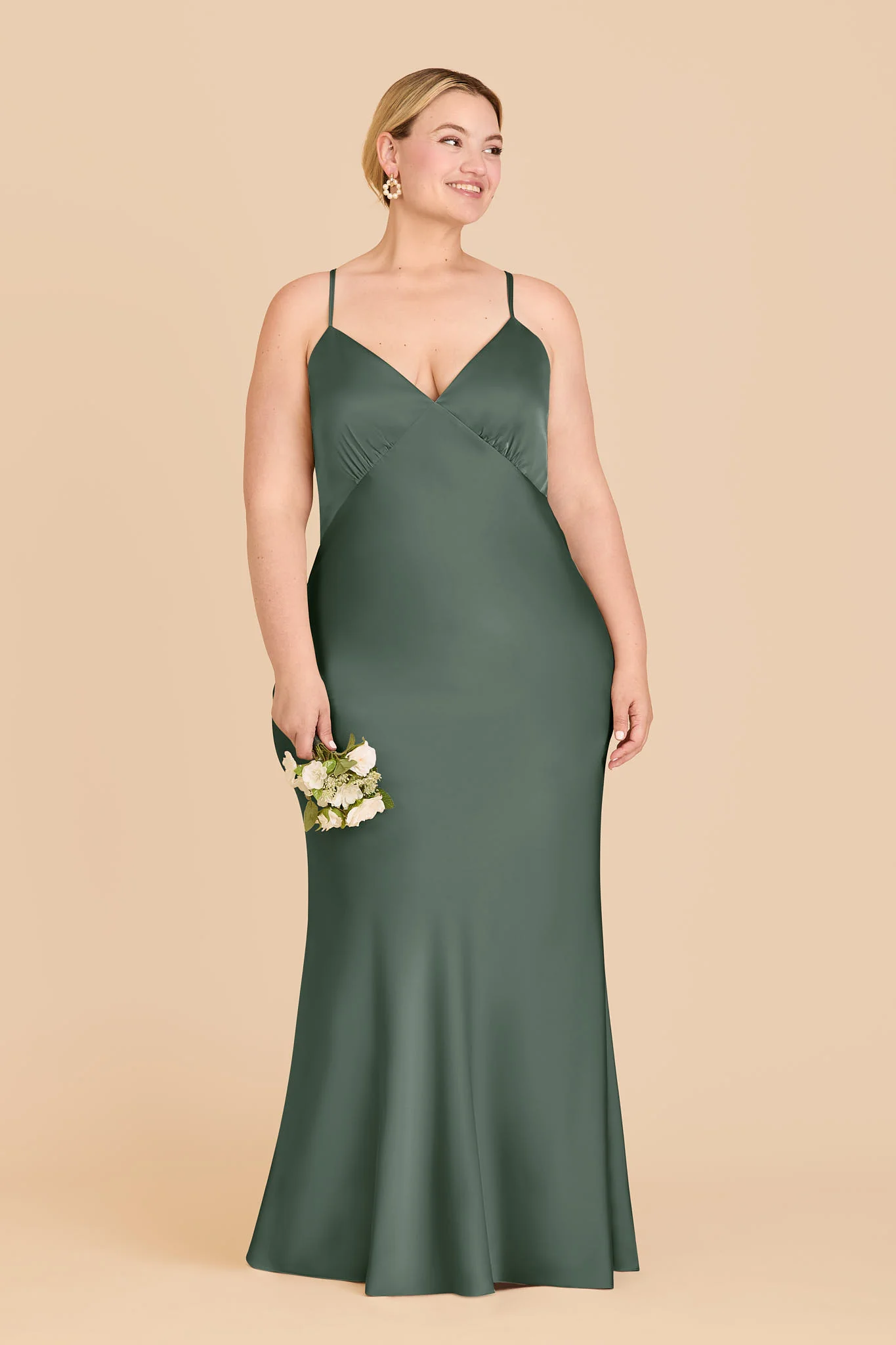 Dasha Matte Satin Dress - Eucalyptus - Image 6