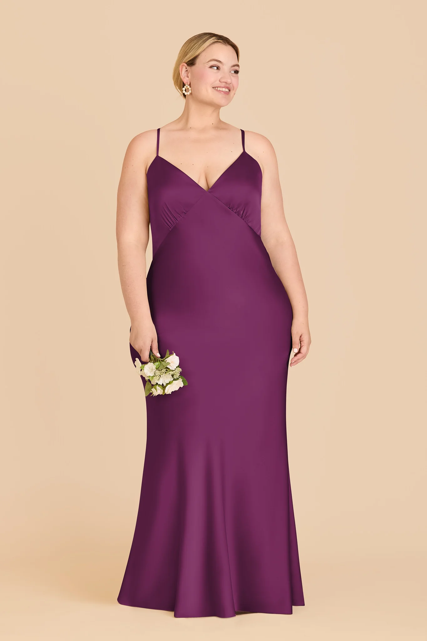 Dasha Matte Satin Dress - Fig - Image 2