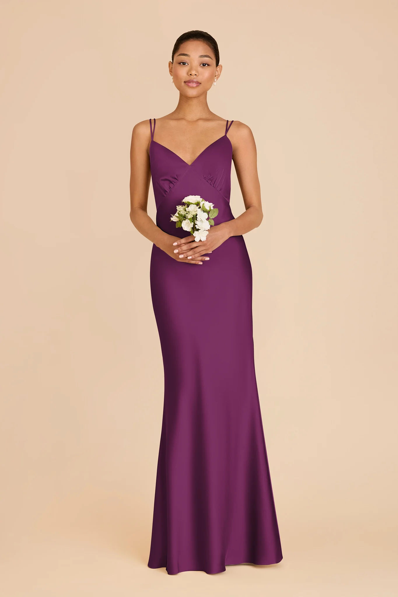 Dasha Matte Satin Dress - Fig - Image 3