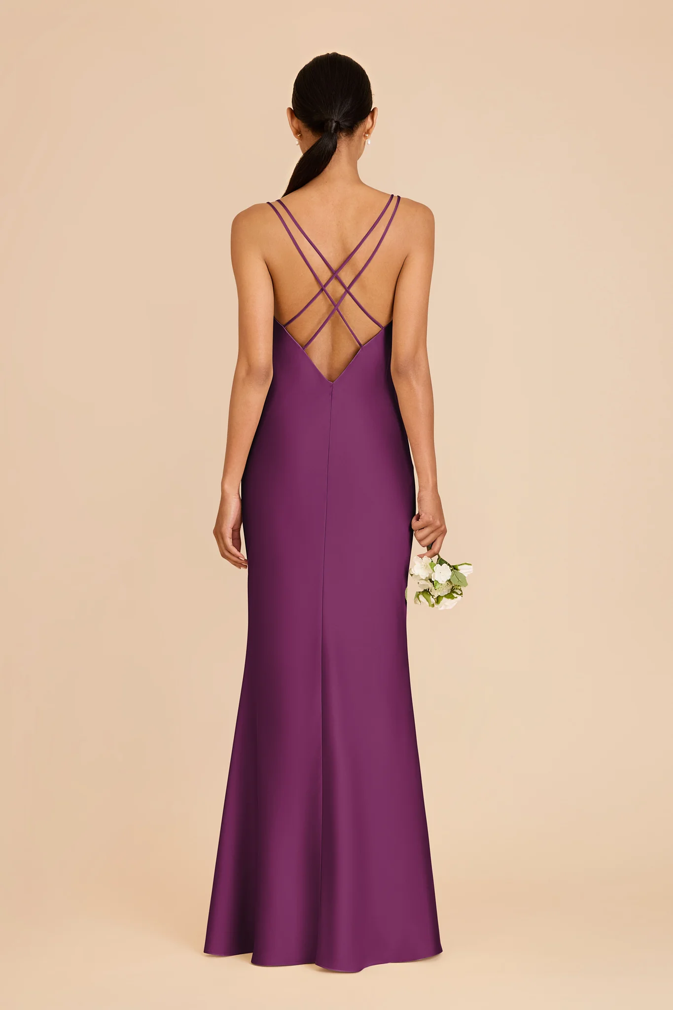 Dasha Matte Satin Dress - Fig - Image 5