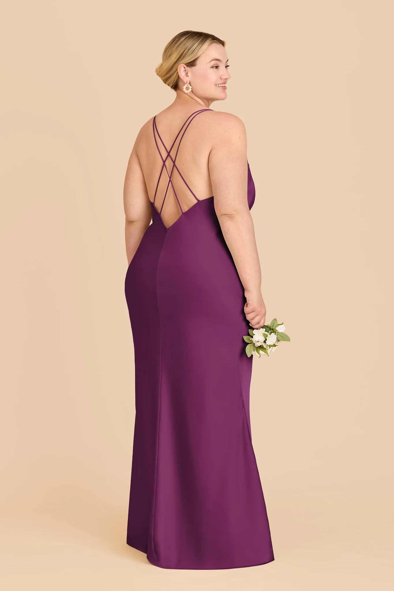 Dasha Matte Satin Dress - Fig - Image 7