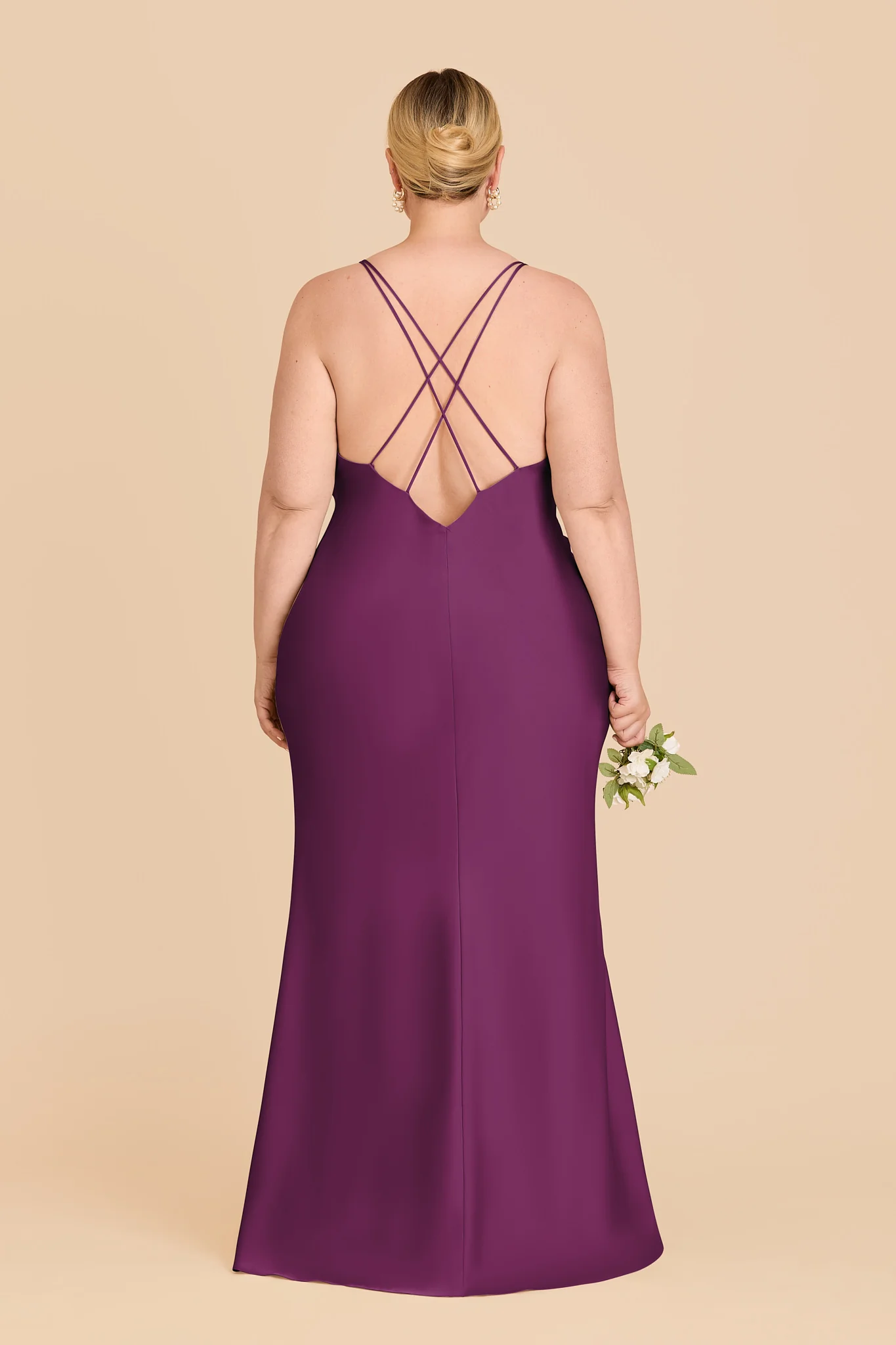 Dasha Matte Satin Dress - Fig - Image 8
