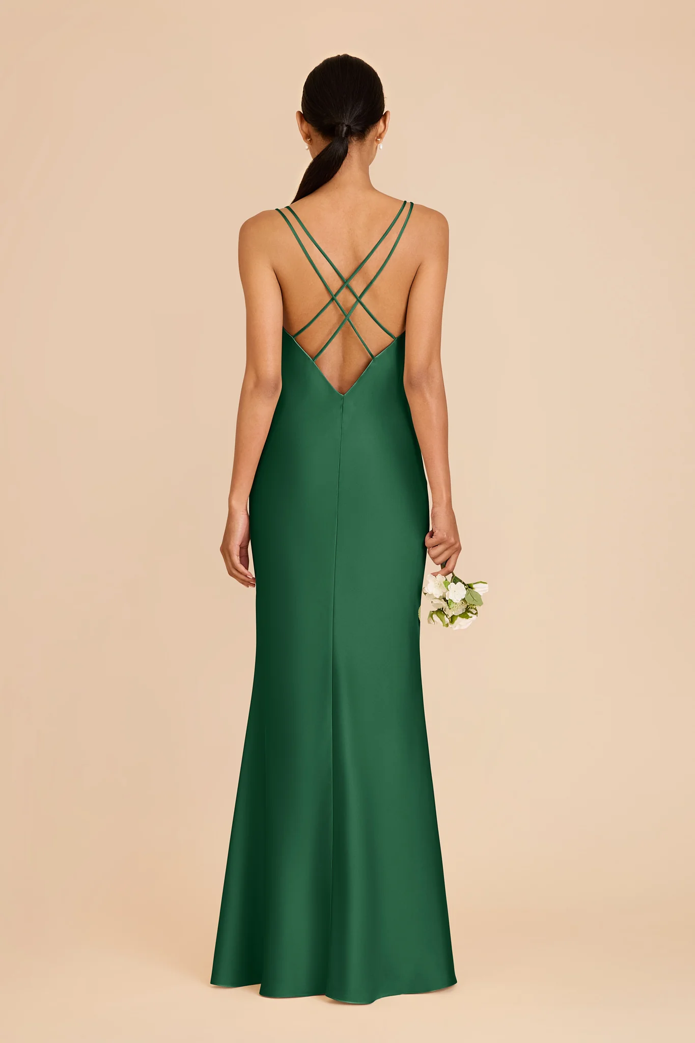Dasha Matte Satin Dress - Forest Green - Image 5