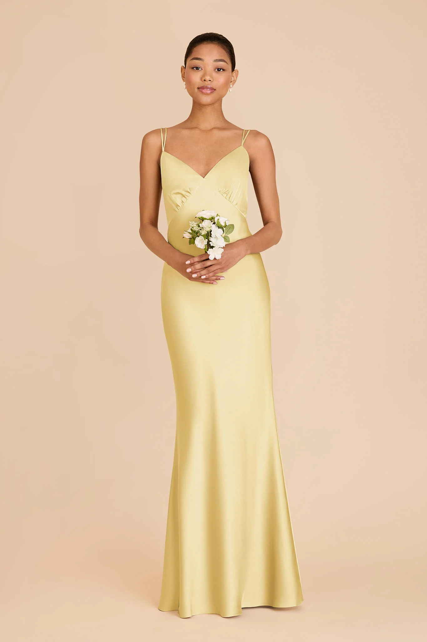 Dasha Matte Satin Dress - Lemon Sorbet - Image 2