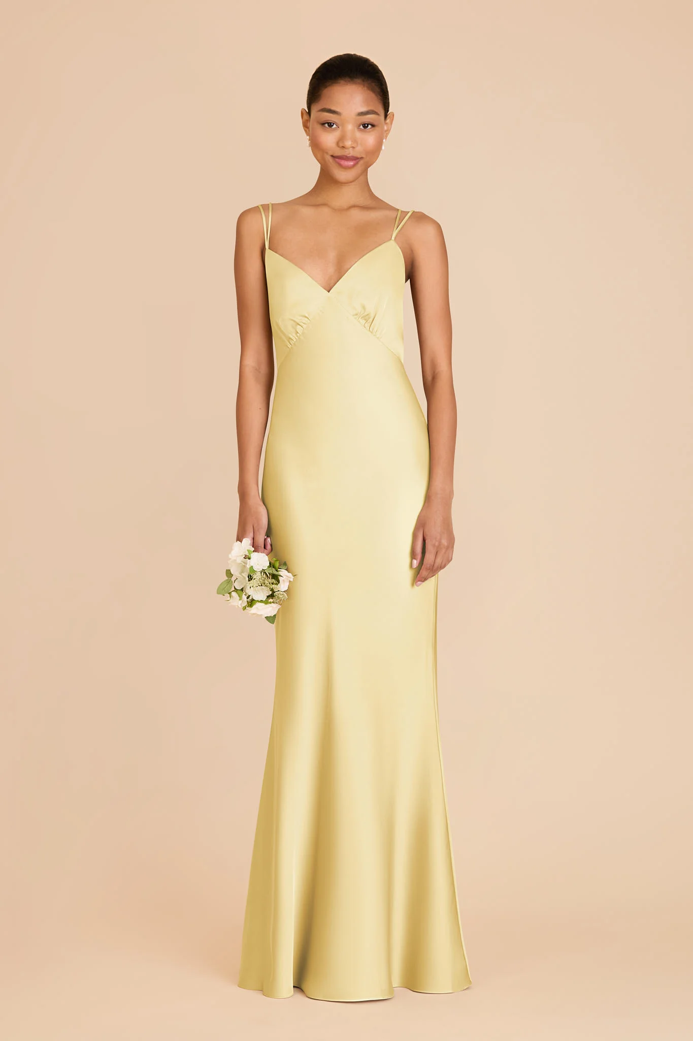Dasha Matte Satin Dress - Lemon Sorbet - Image 3