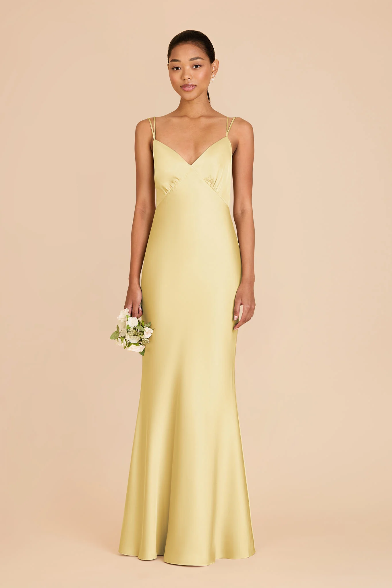 Dasha Matte Satin Dress - Lemon Sorbet - Image 4
