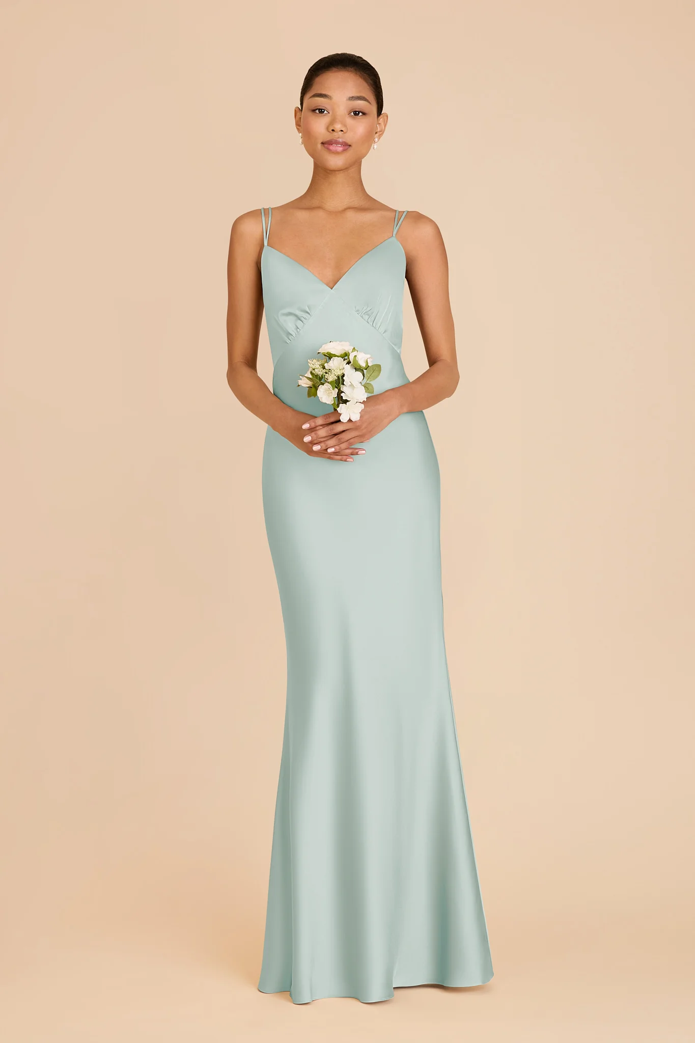 Dasha Matte Satin Dress - Mint - Image 3