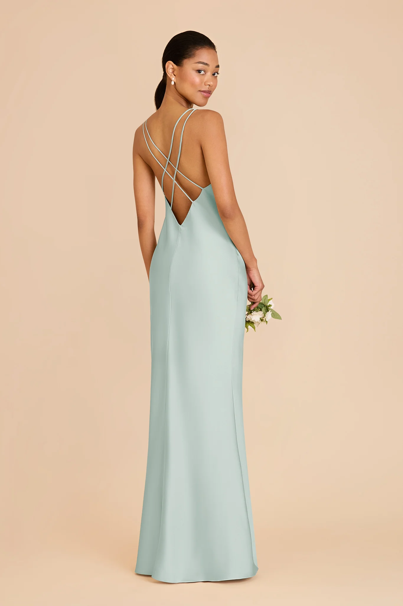 Dasha Matte Satin Dress - Mint - Image 4