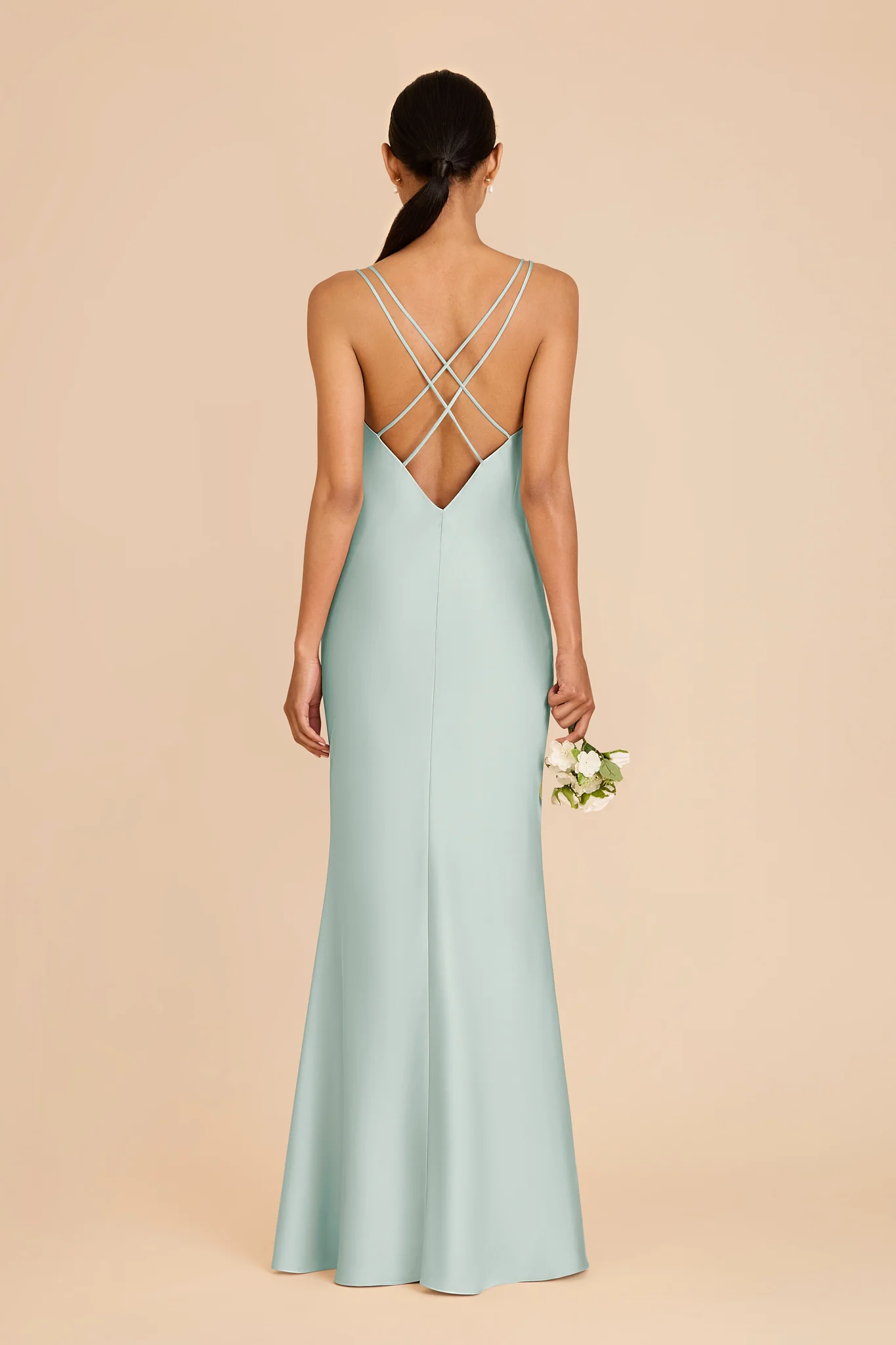 Dasha Matte Satin Dress - Mint - Image 5
