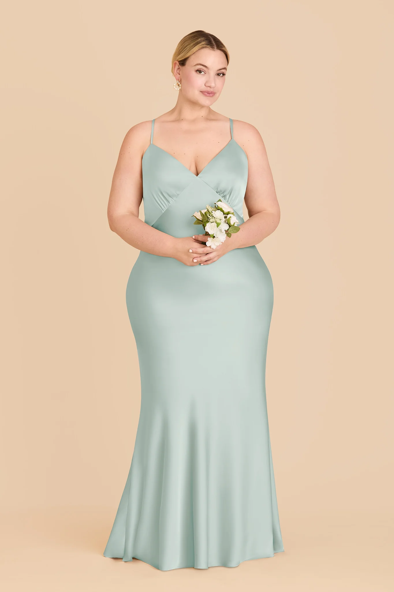 Dasha Matte Satin Dress - Mint - Image 6
