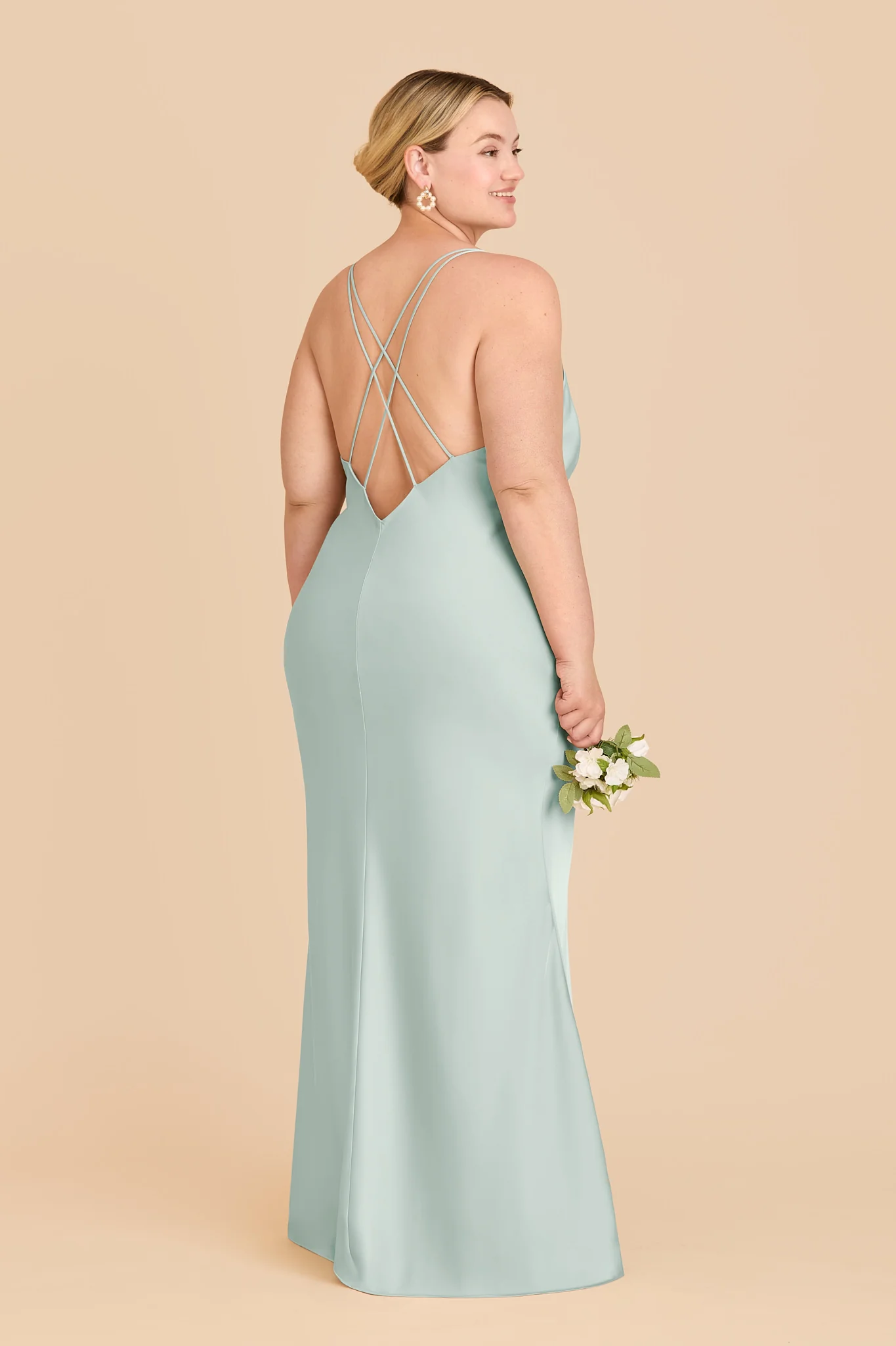 Dasha Matte Satin Dress - Mint - Image 7