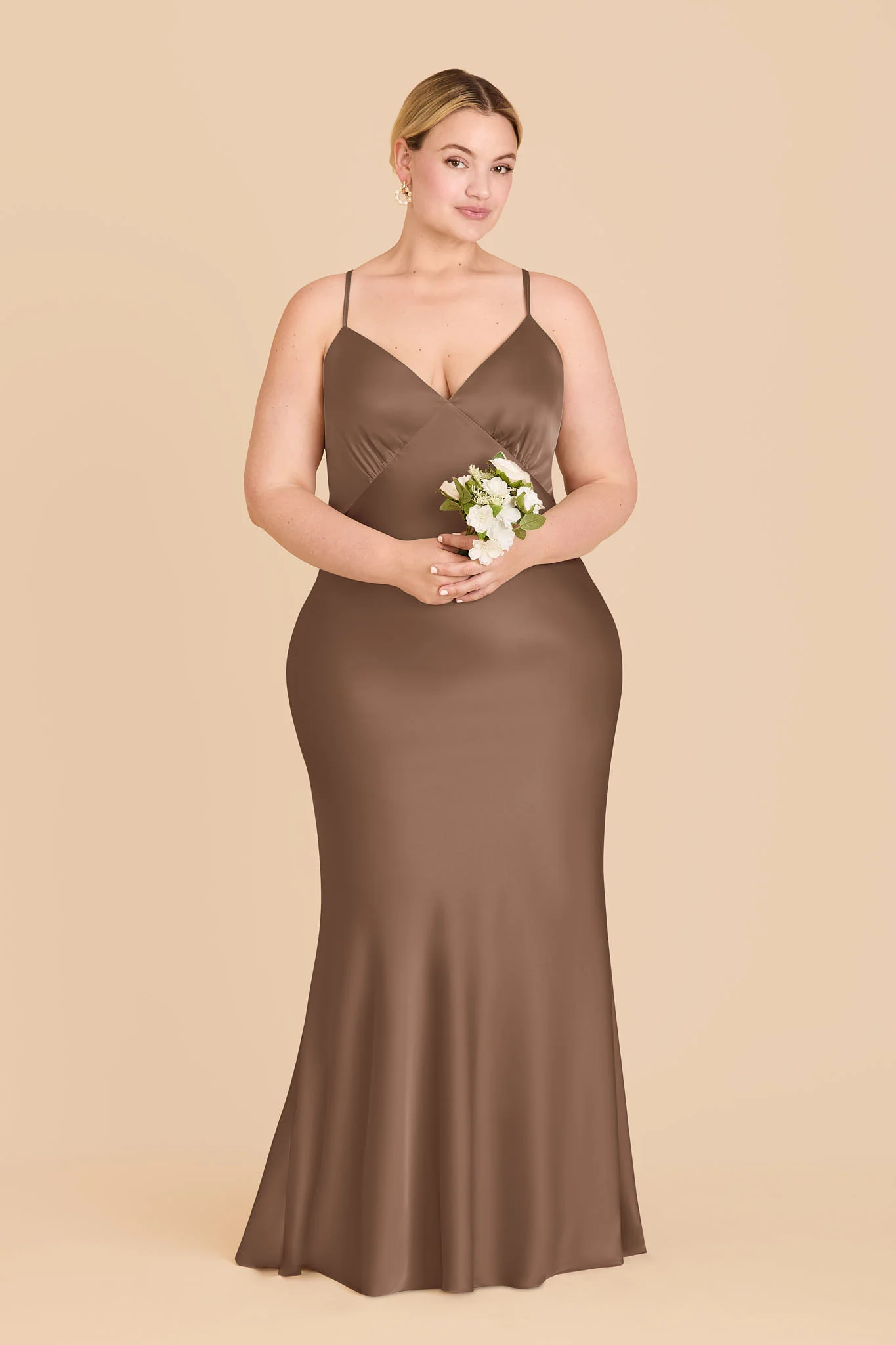 Dasha Matte Satin Dress - Mocha - Image 6