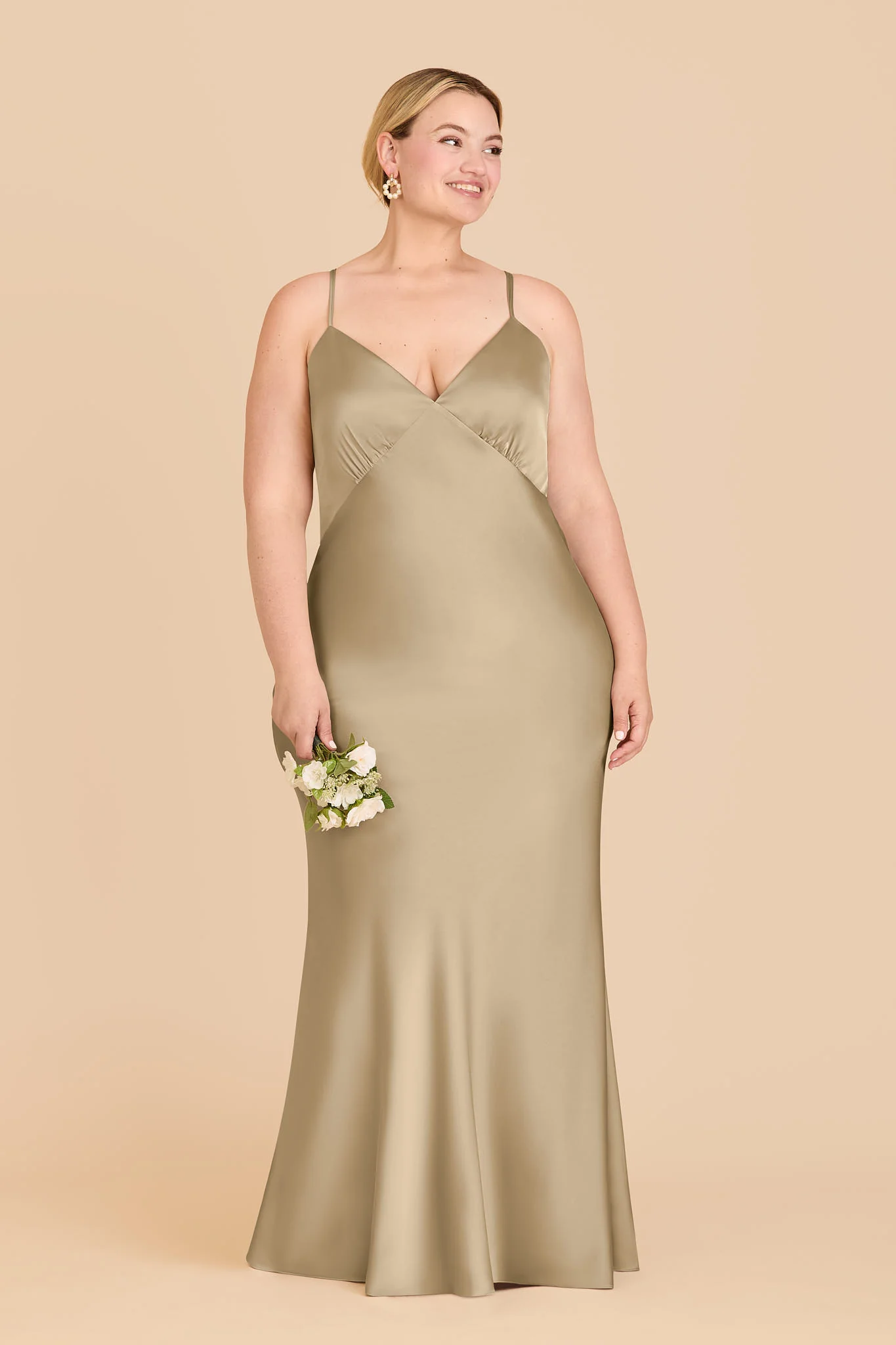 Dasha Matte Satin Dress - Moss Green - Image 7