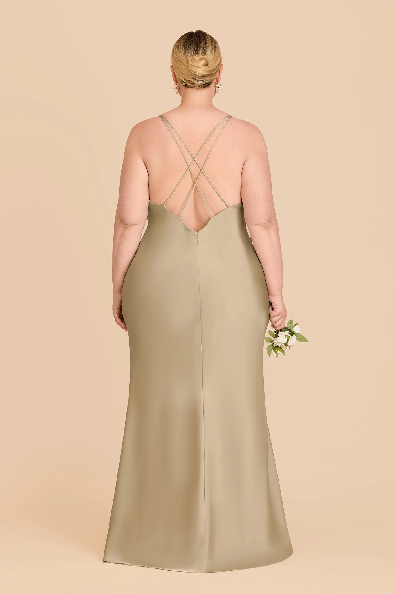 Dasha Matte Satin Dress - Moss Green - Image 9