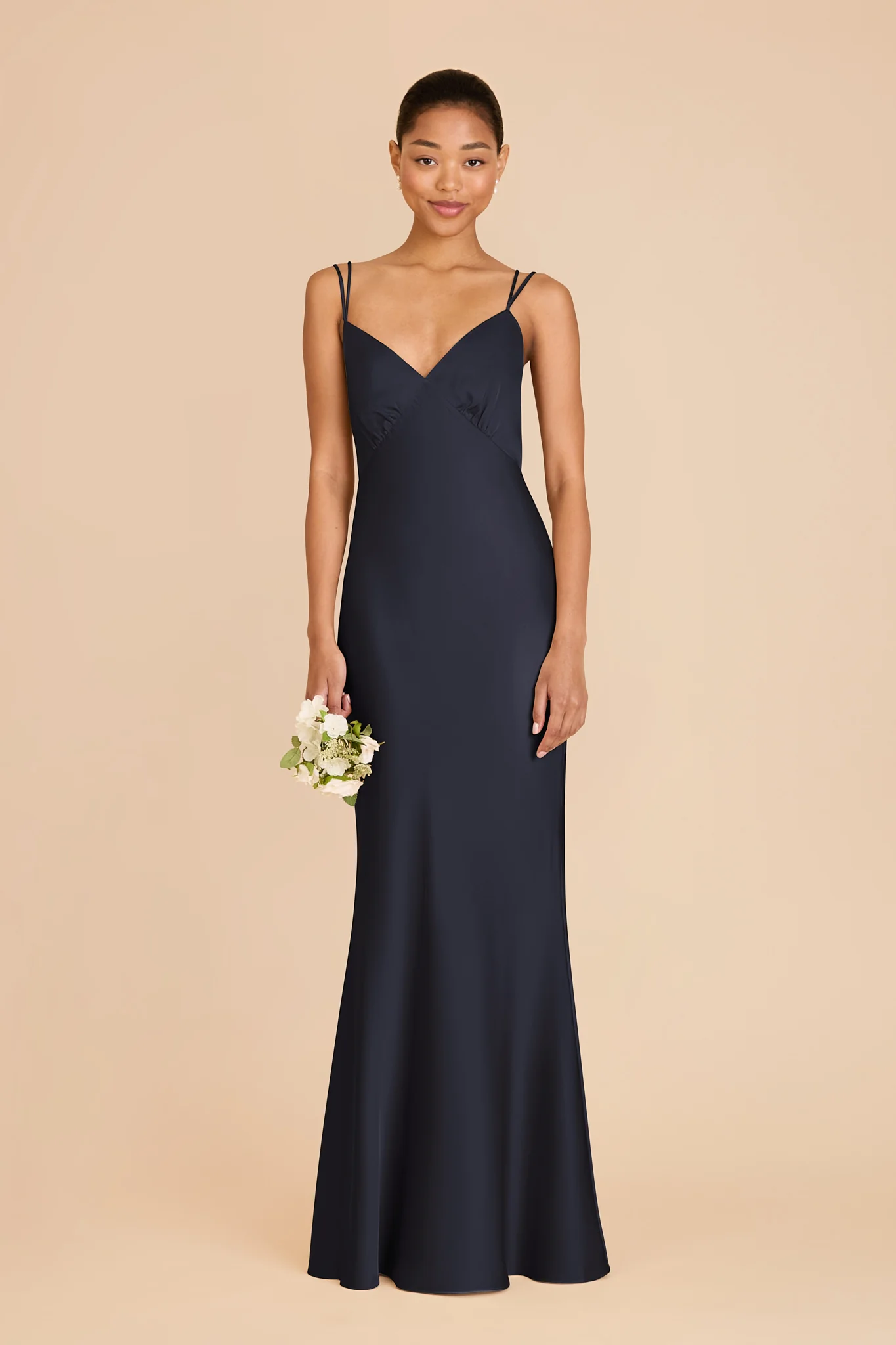 Dasha Matte Satin Dress - Navy