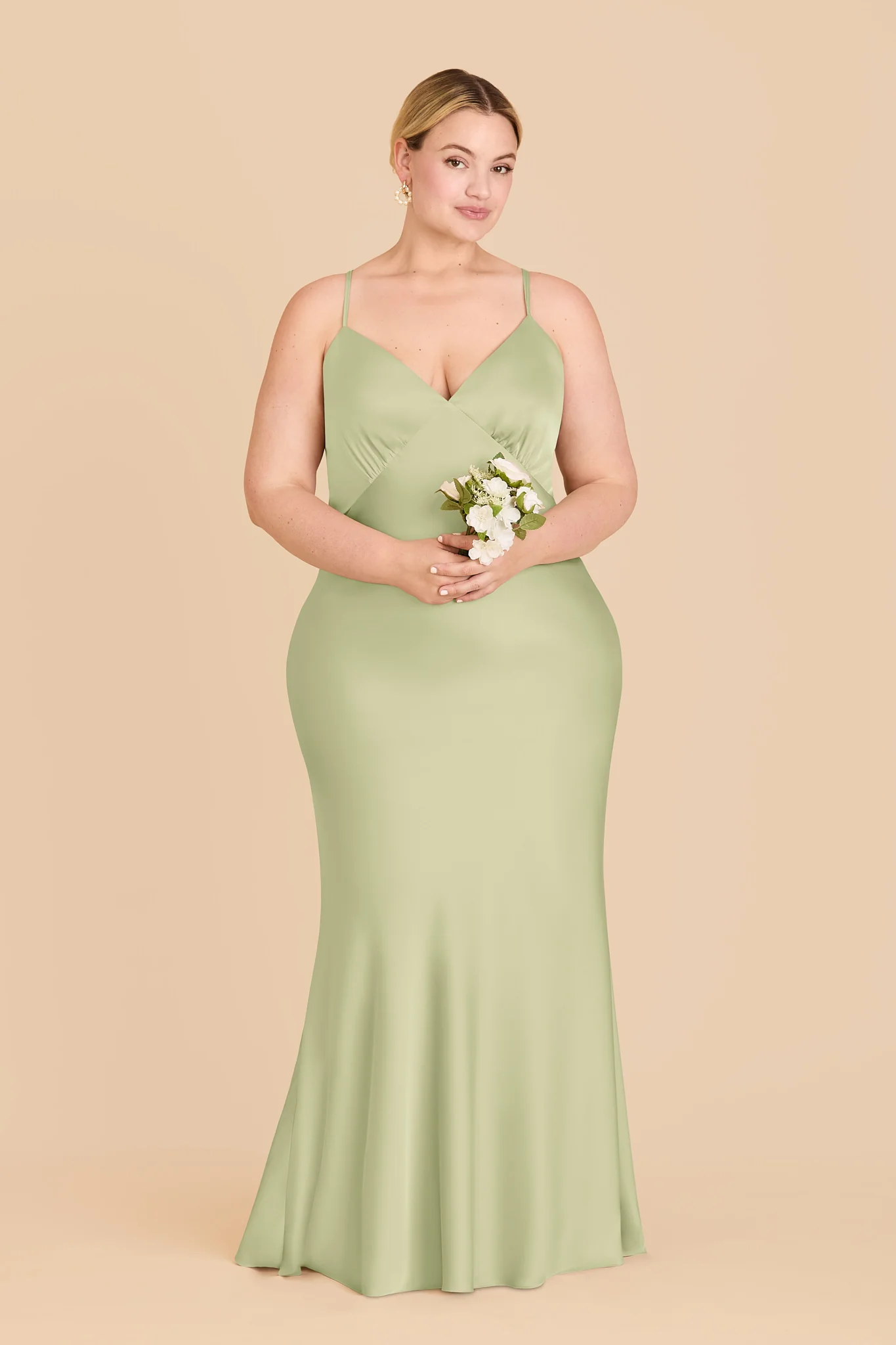 Dasha Matte Satin Dress - Pale Pistachio - Image 2
