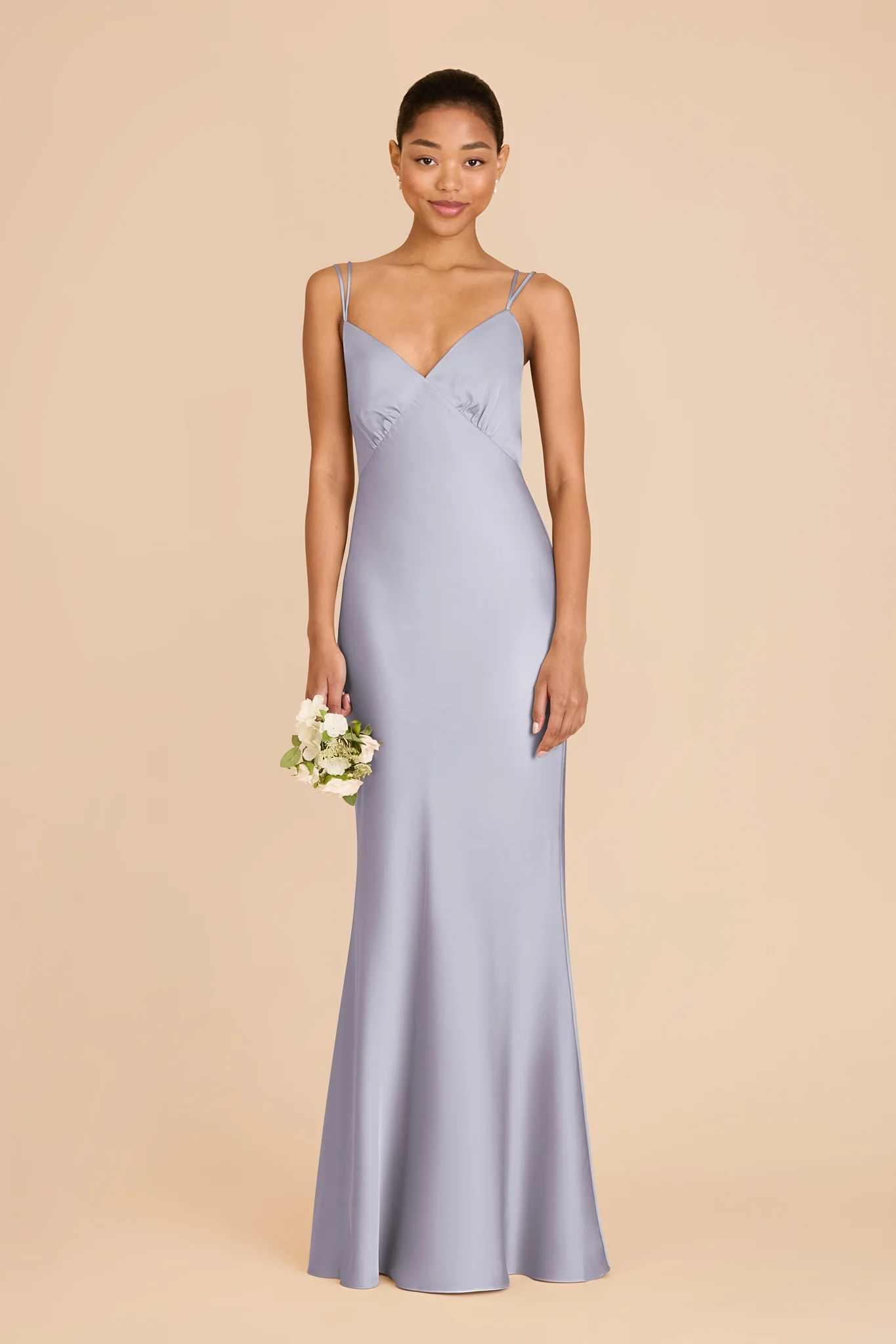 Dasha Matte Satin Dress - Periwinkle Blue - Image 3