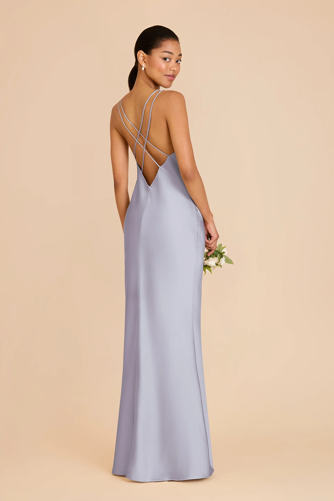 Dasha Matte Satin Dress - Periwinkle Blue - Image 4